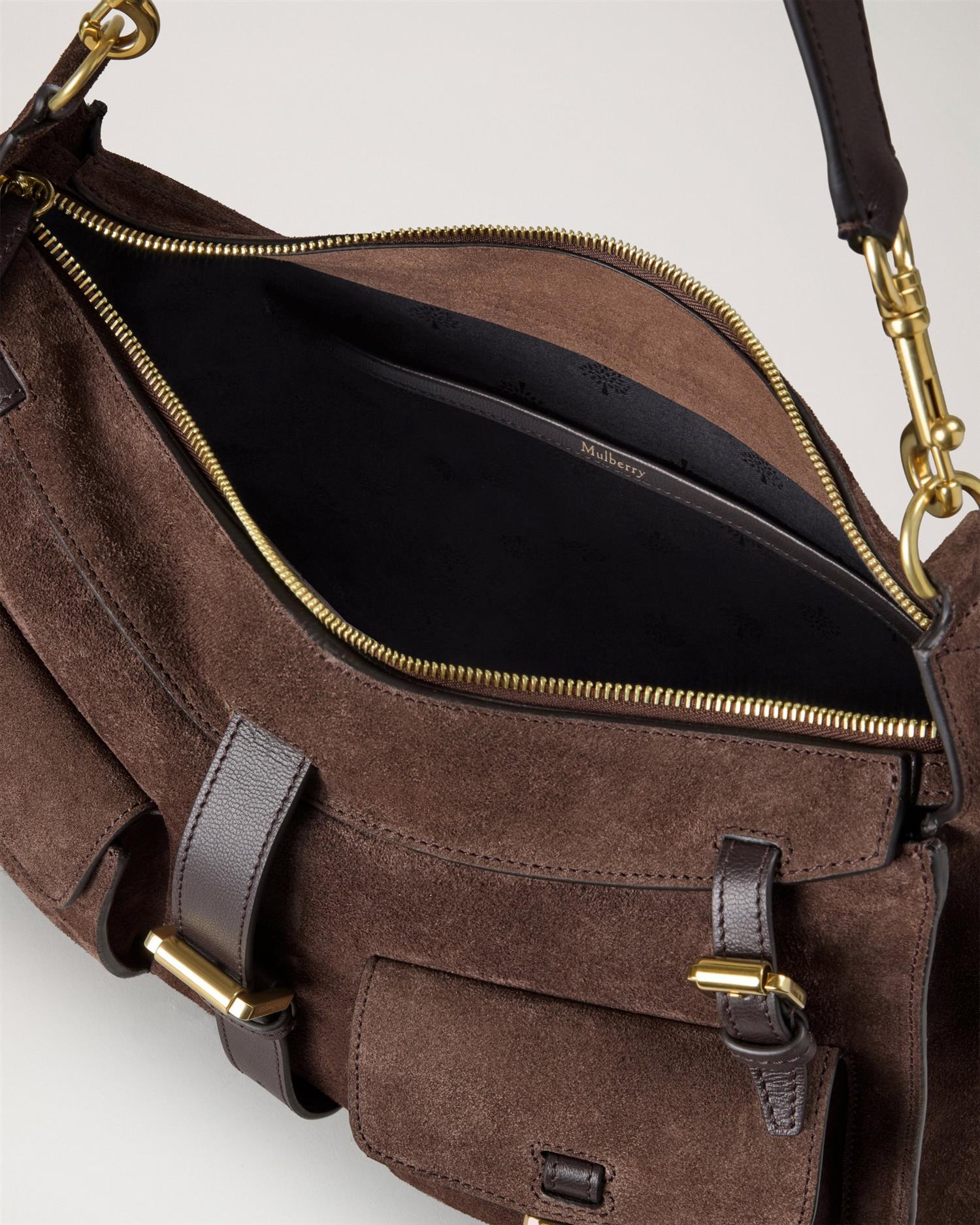 Roxanne Shoulder Chocolate Suede