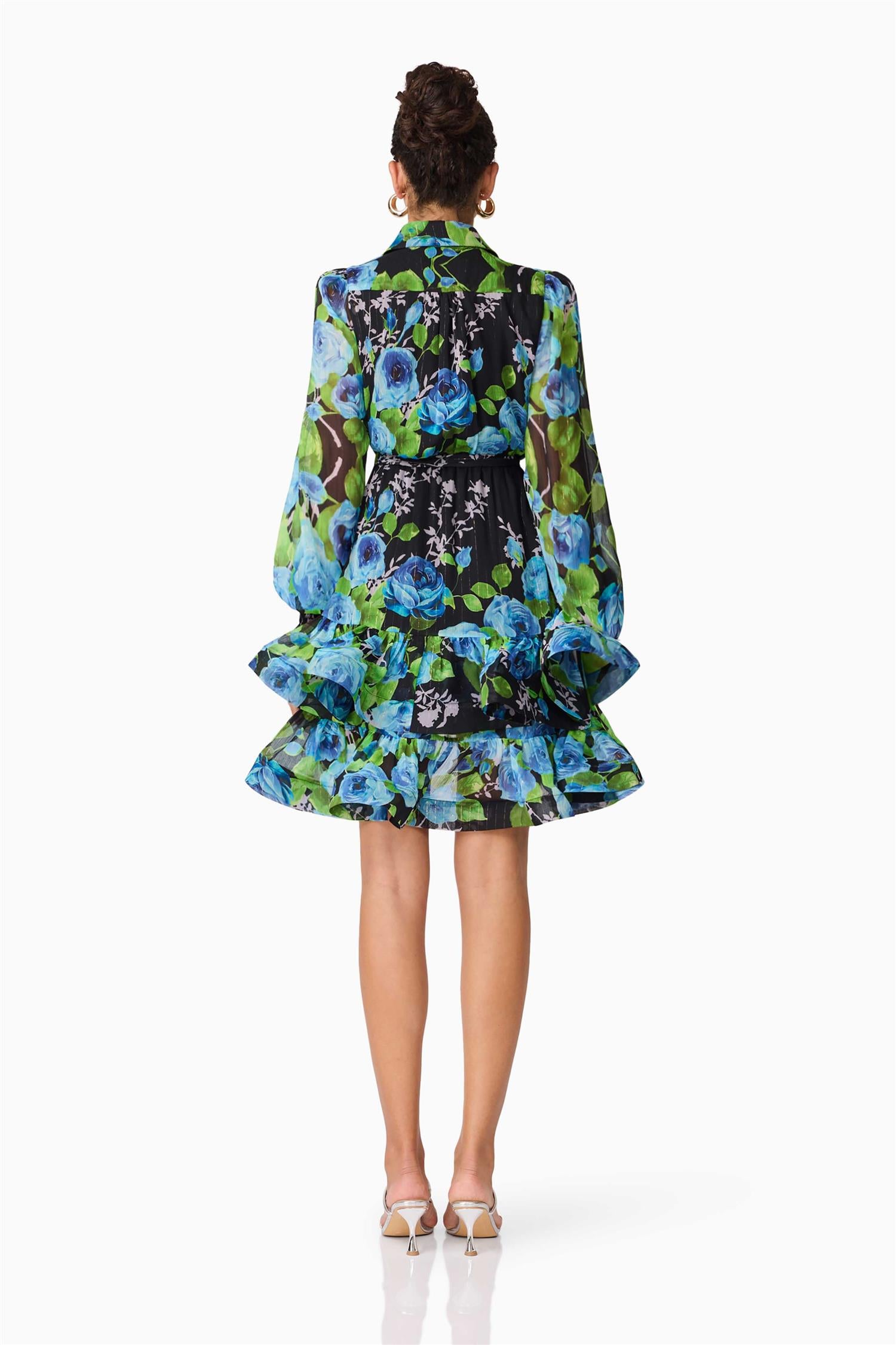 Briony Long Sleeve Mini Dress Black Multi