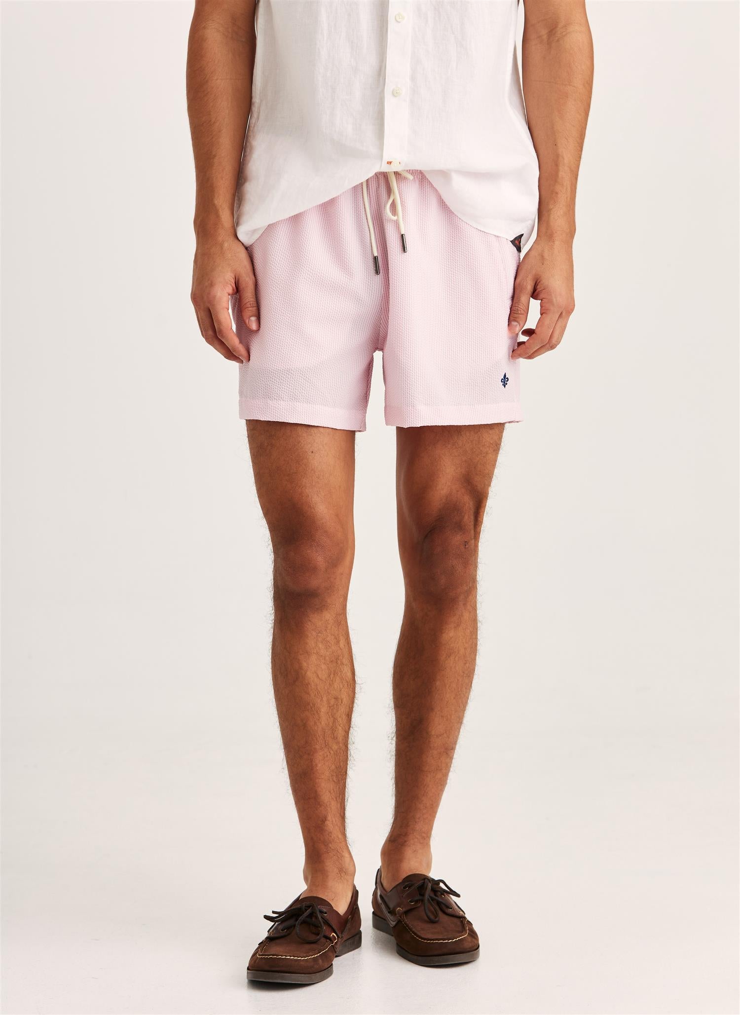 Morris Seersucker Bathing Trunks - Pink