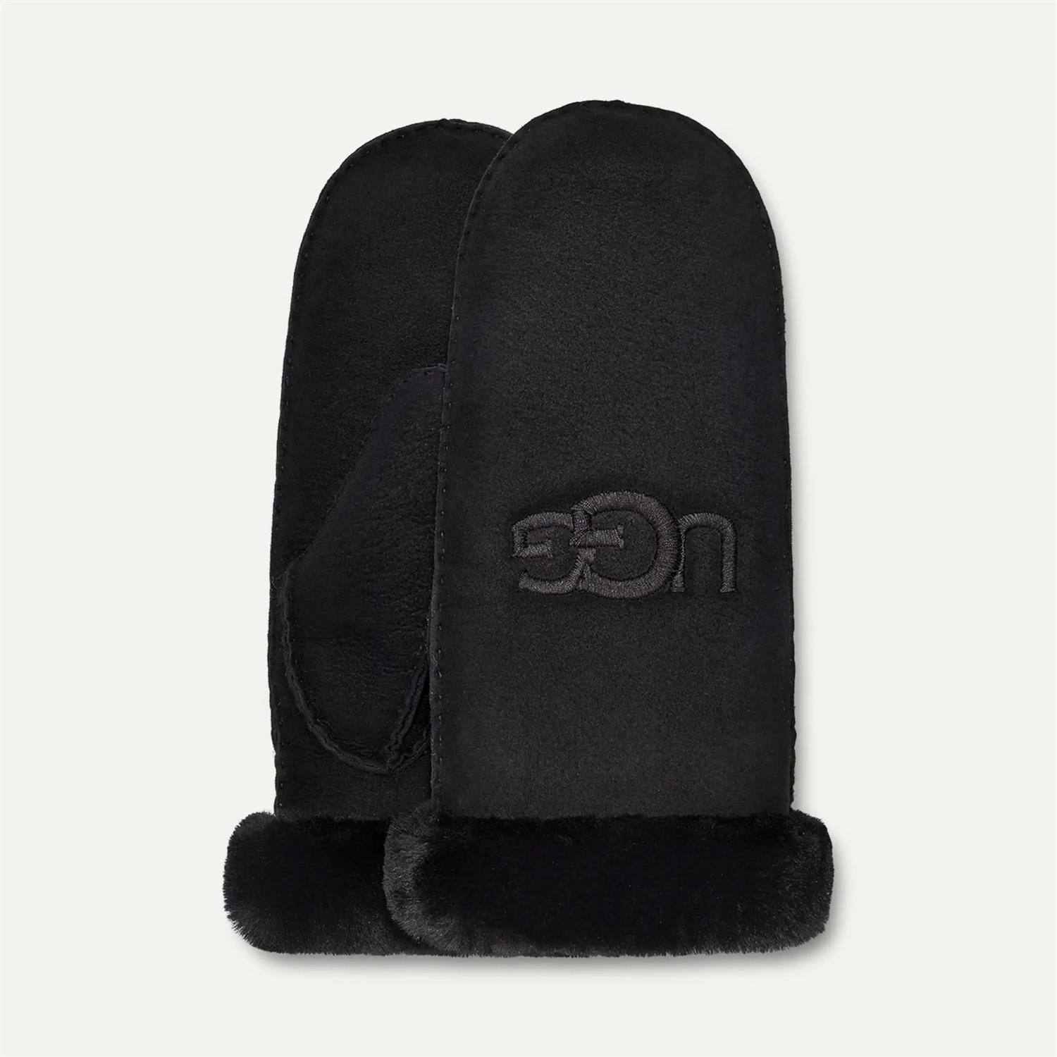 Shearling UGG Embroidery Mitten - Black