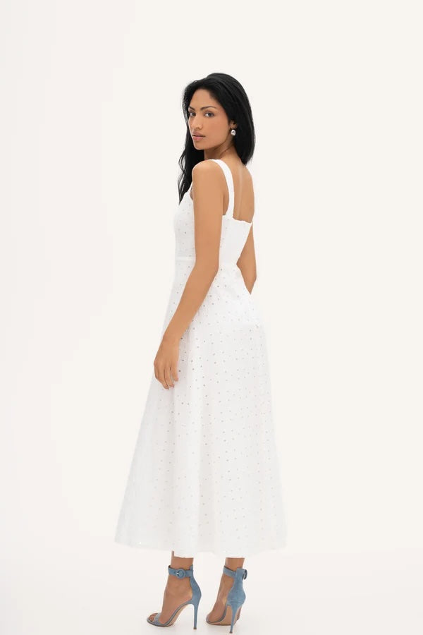 Penelope Dress Embroidery White