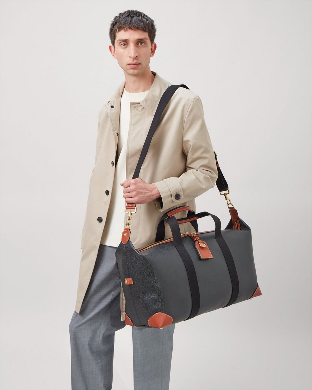 Heritage Medium Clipper Eco Scotchgrain Black-Cognac