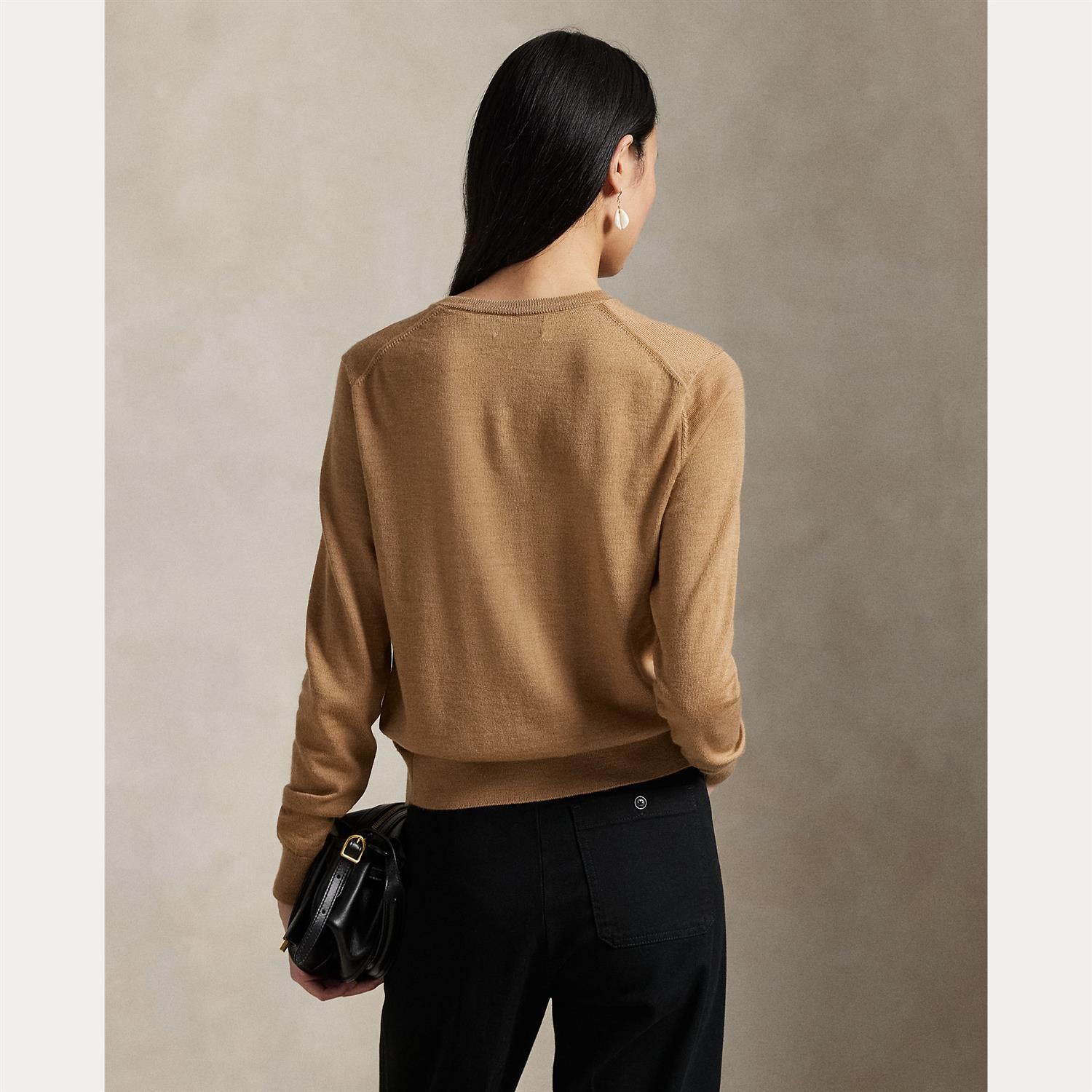 Sweater Cardigan Camel Melange