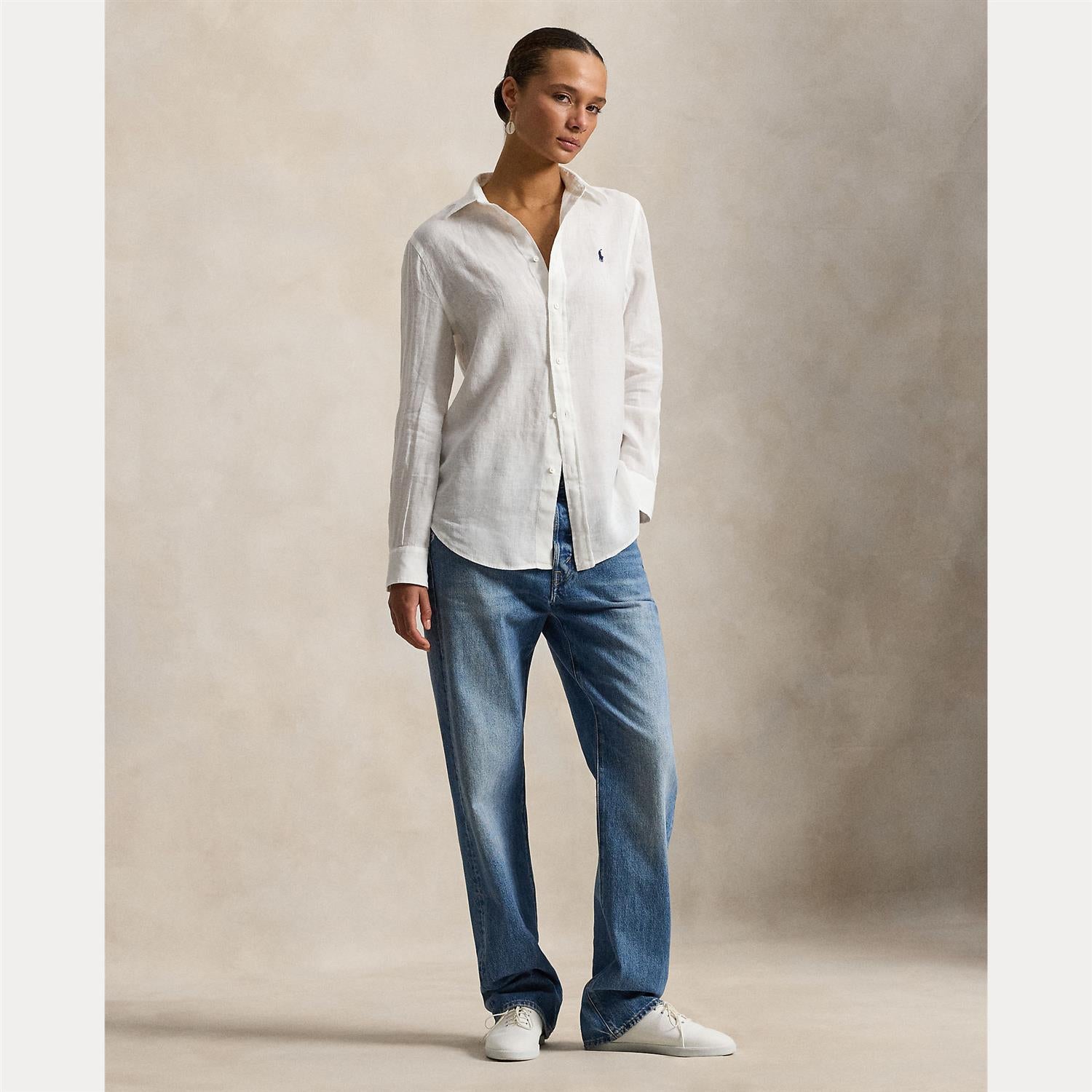 Classic Fit Linen Shirt White