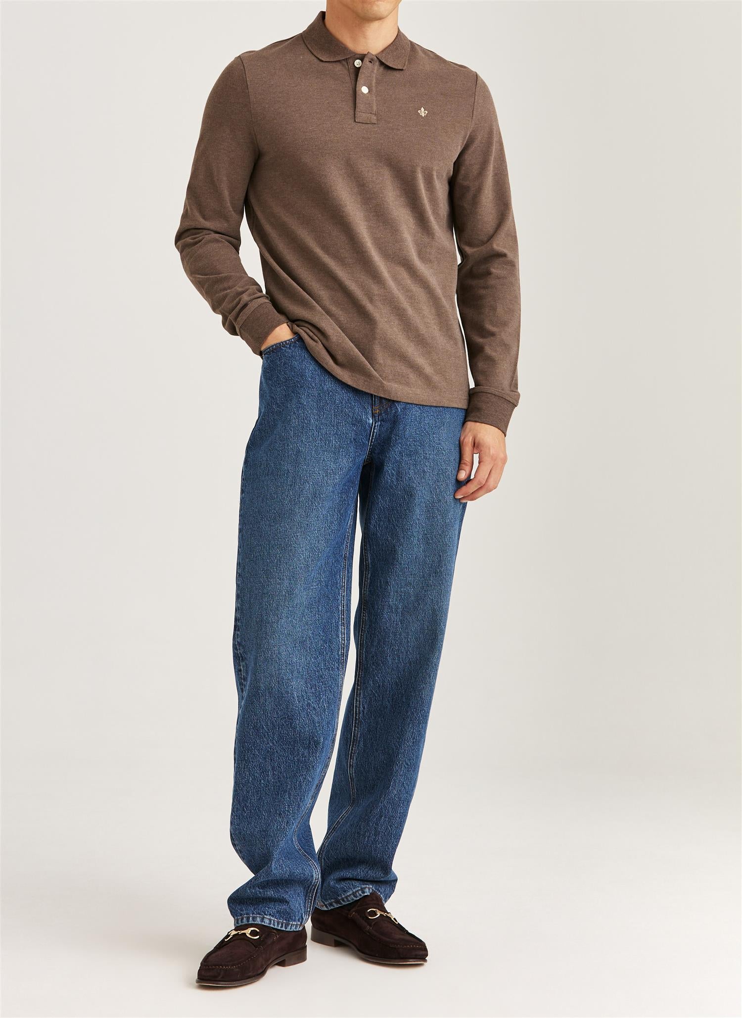 Camden LS Polo Shirt - Brown