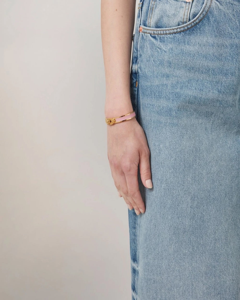 Bayswater Enamel Bracelet - Powder Rose Mixed Material