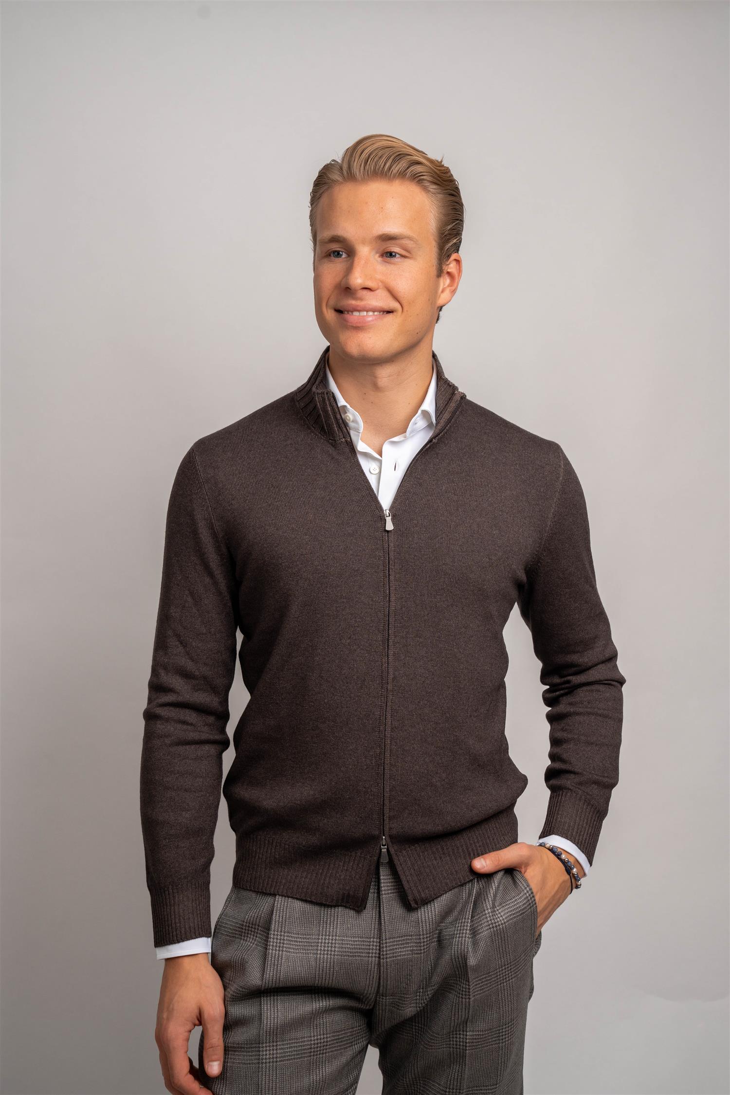 Full Zip - Mørkebrun