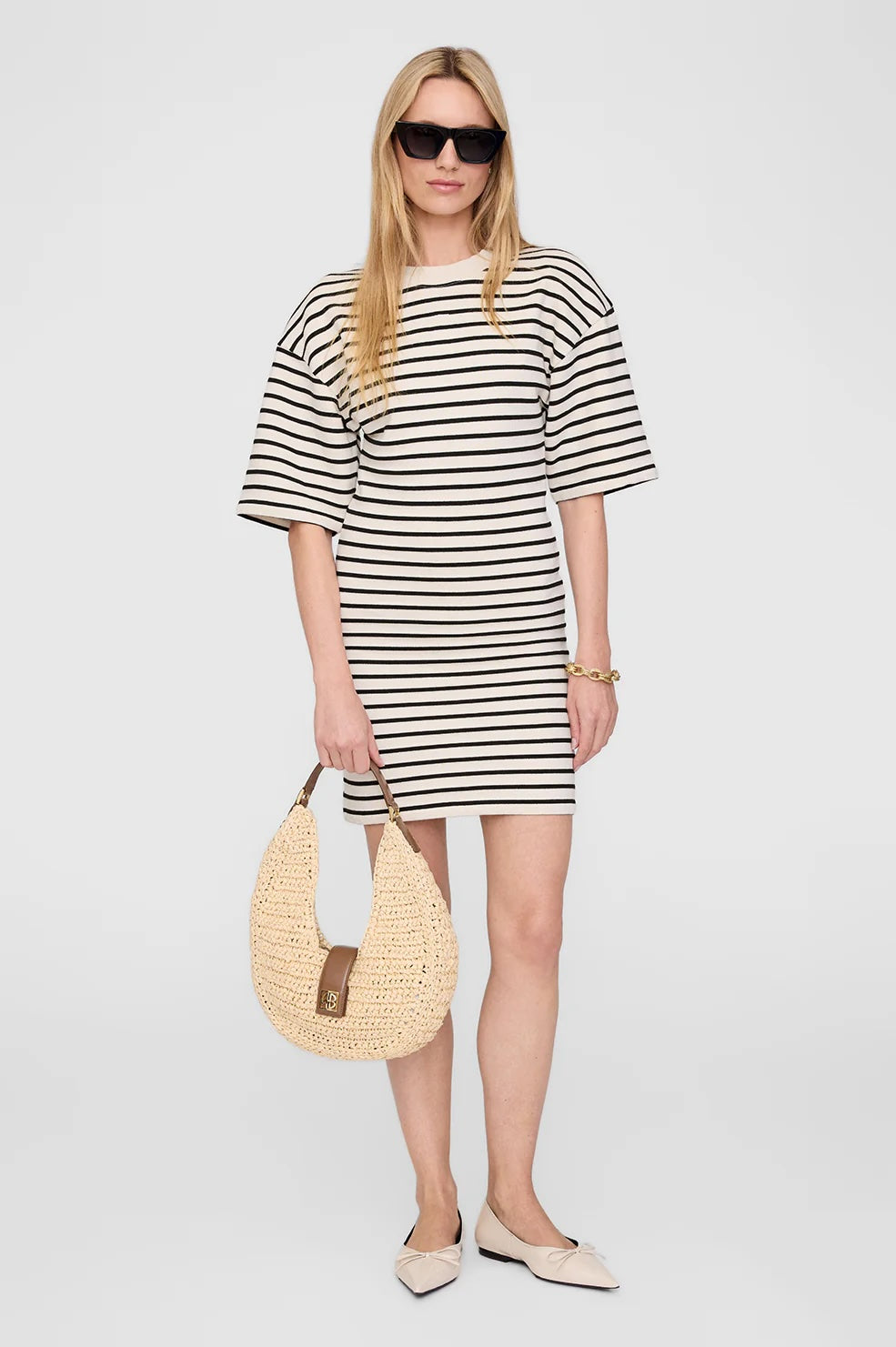 Mona Dress Black Stripe