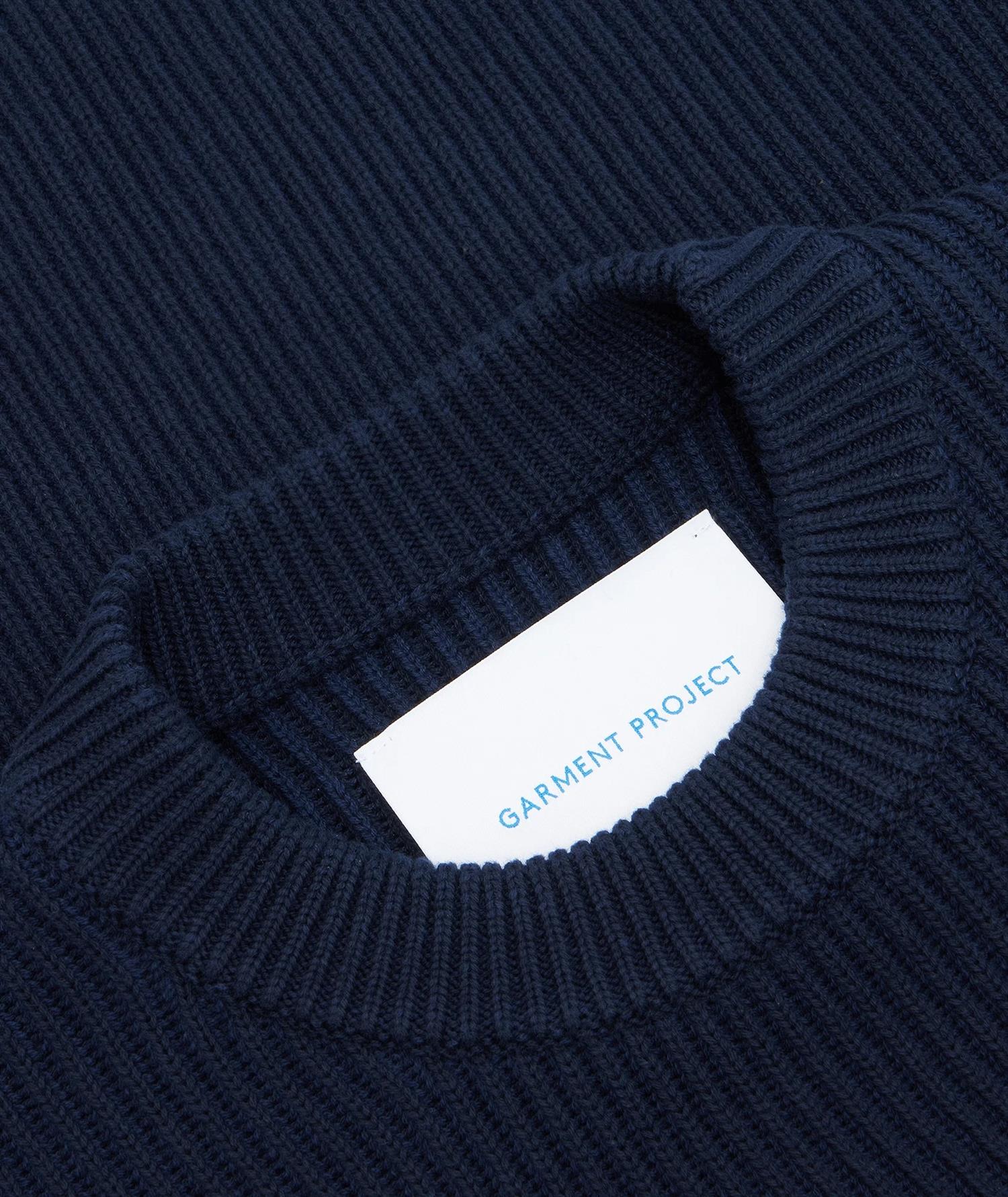 Boxy Cotton Knit - Navy