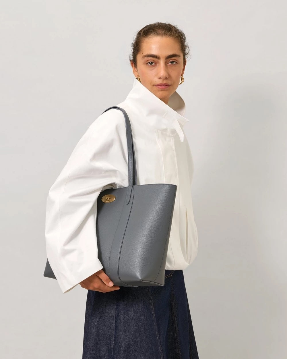 Bayswater Tote Foggy Grey Small Classic Grain