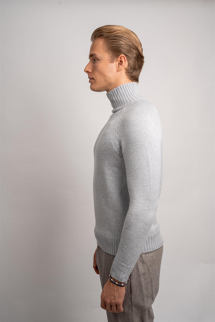 Mock Neck Sweater - Grey