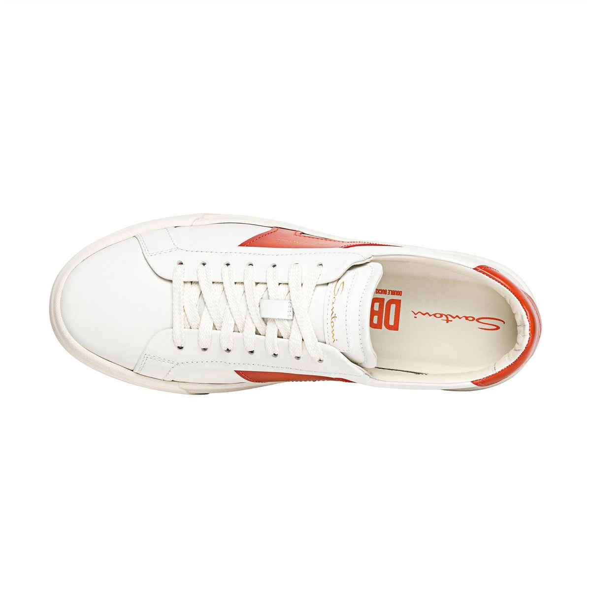 Double Buckle Sneaker White/Orange