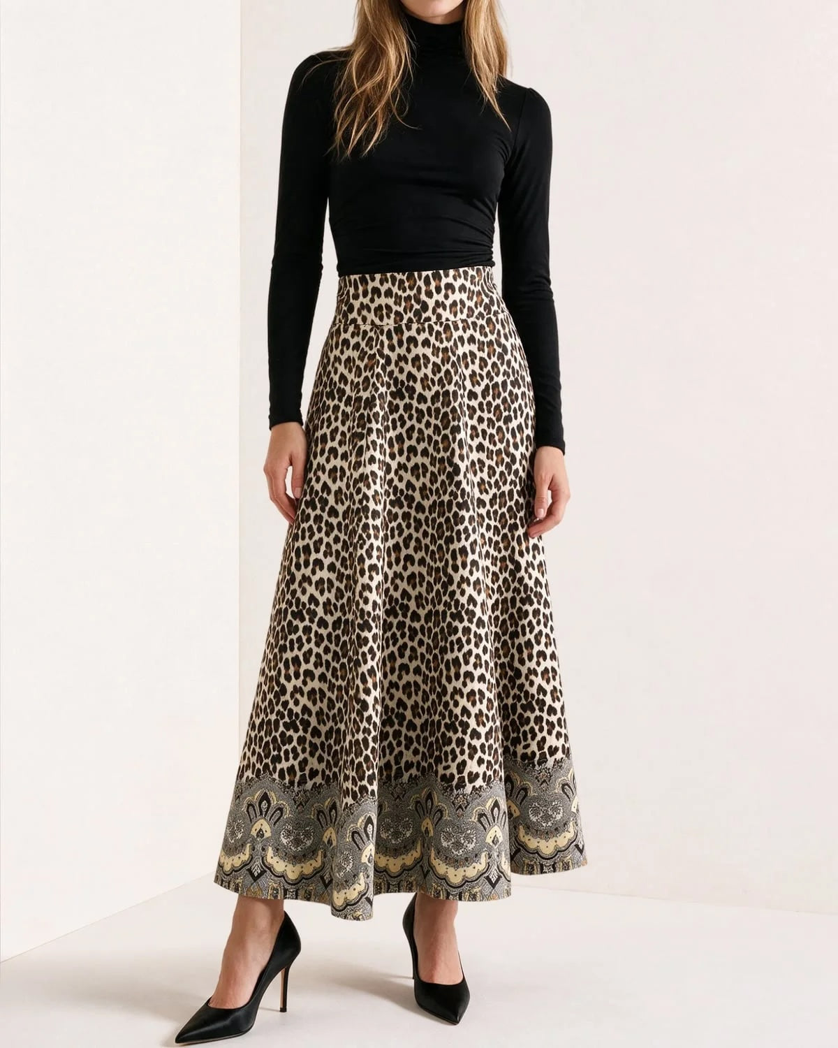 Taffeta Maxi Skirt Wild Paisley