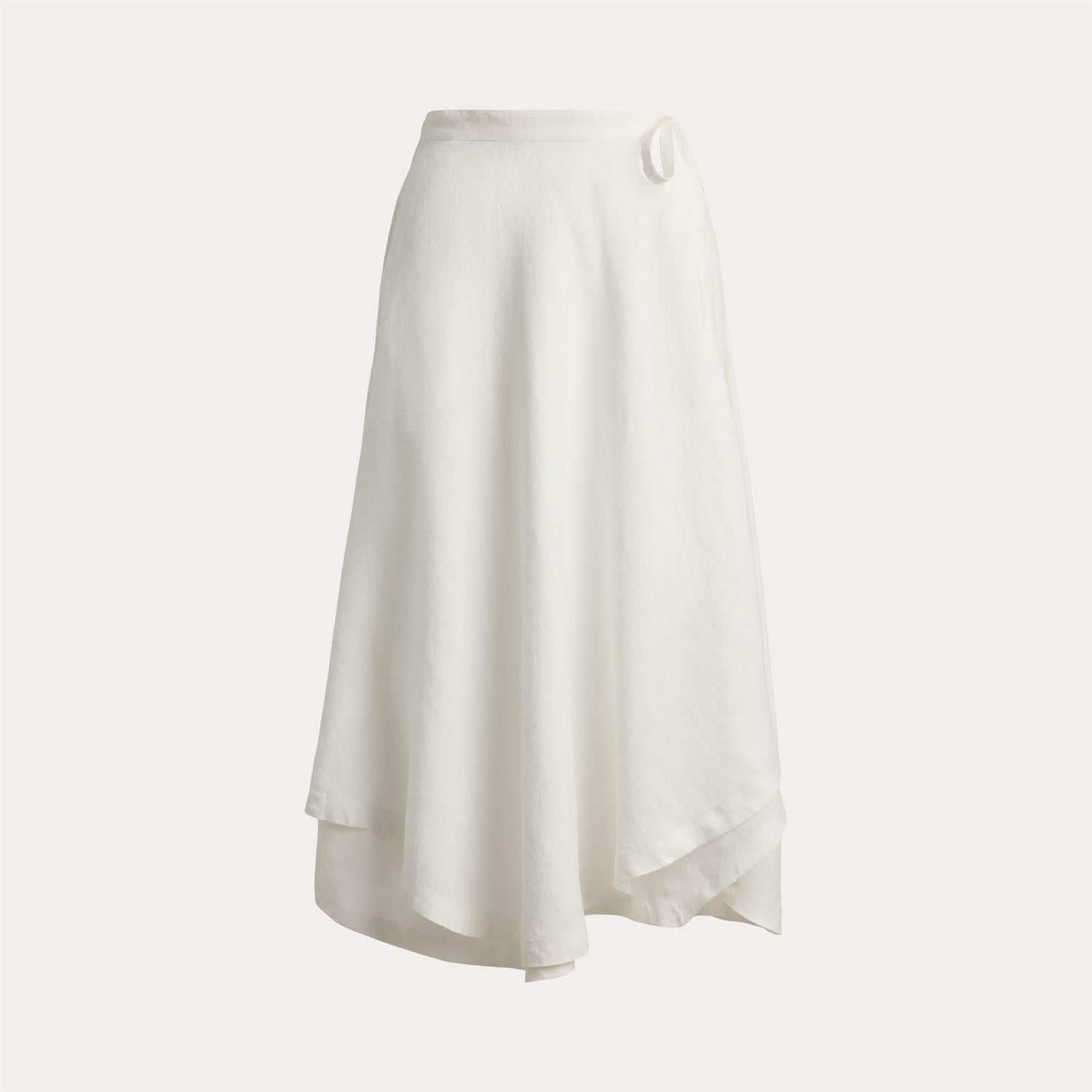 Linen Wrap Skirt White