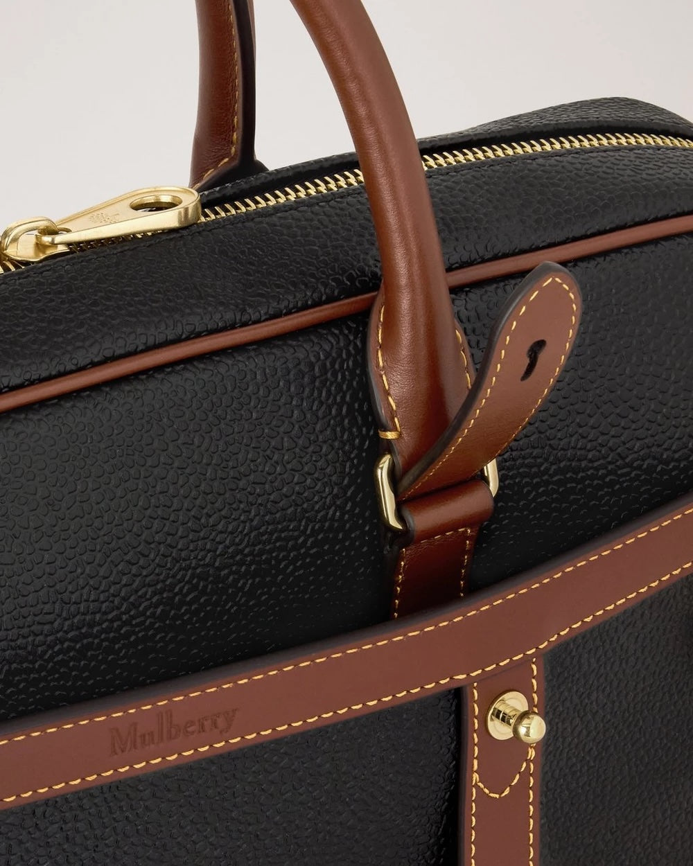 Heritage Briefcase Scotchgrn Black-Cognac