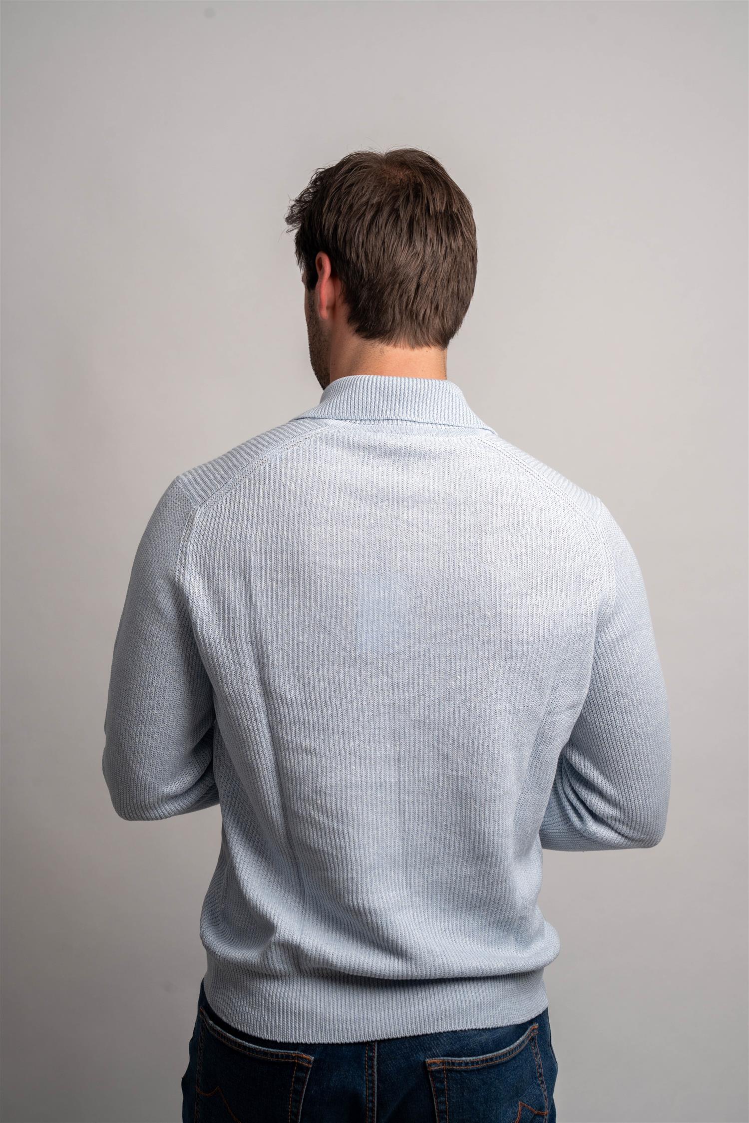 Polo LS Knitted - Light Blue