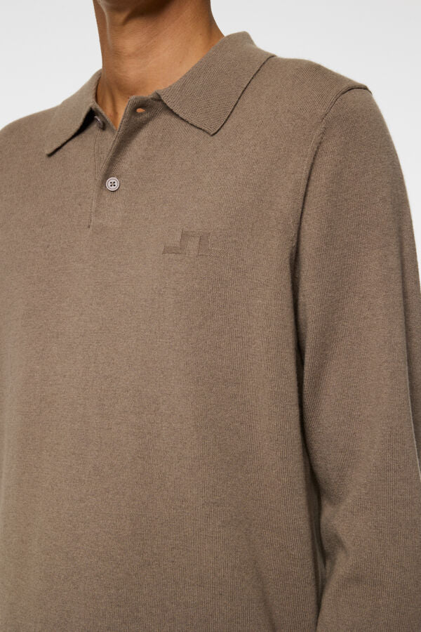 Edgar Knitted Wool Polo - Brindle
