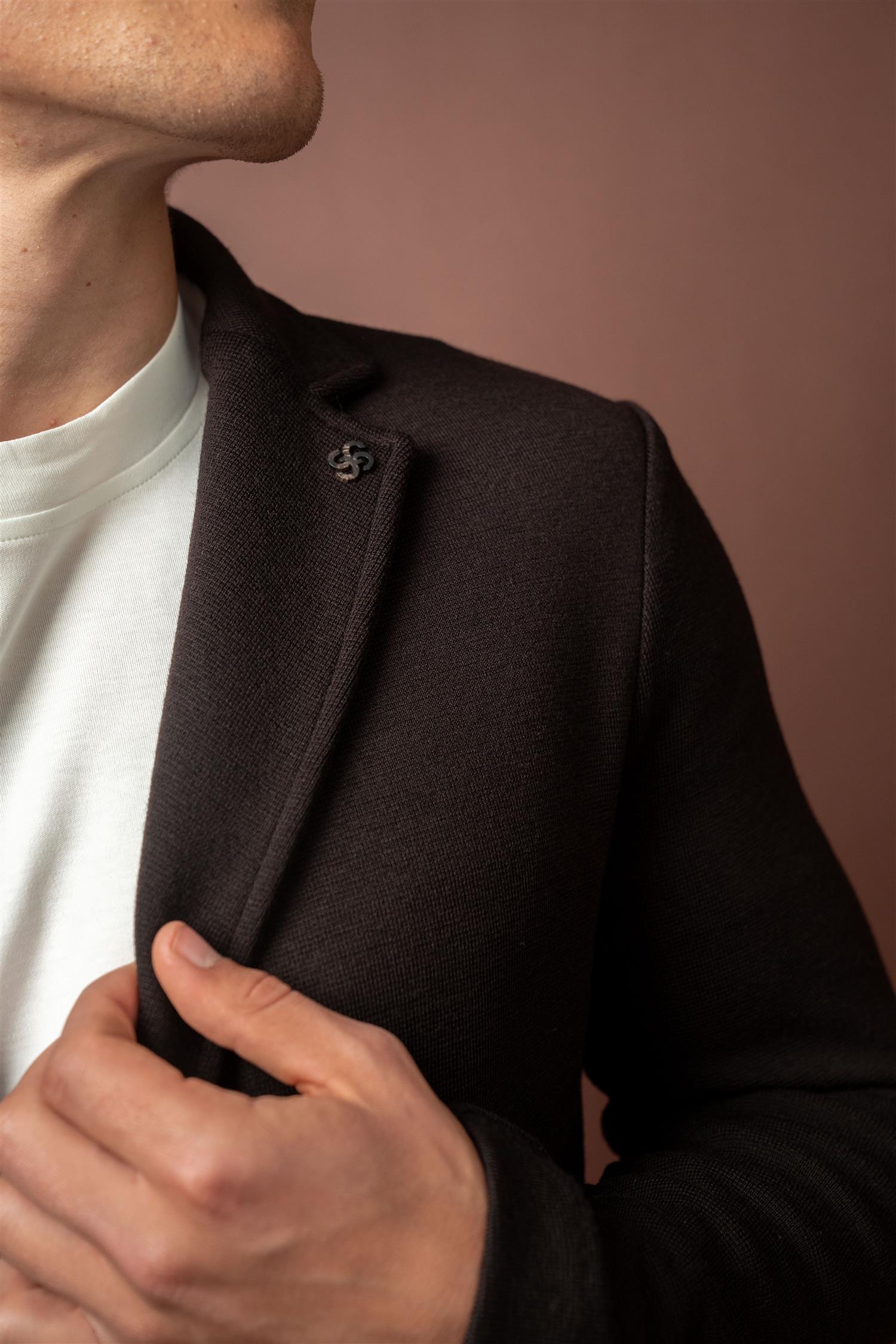 Rain Wool Blazer - Brown