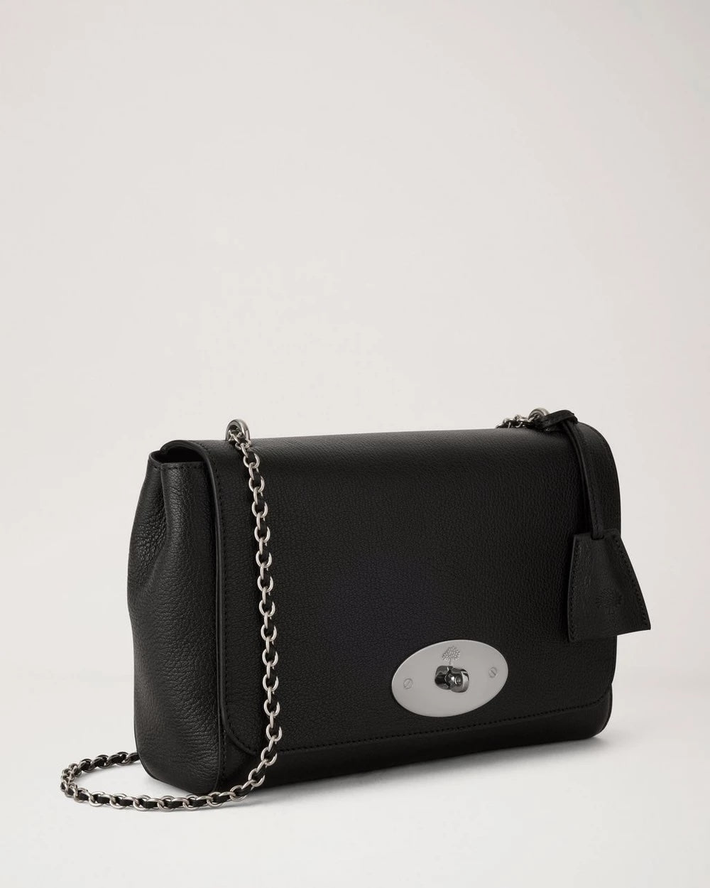 Medium Lily Black & Silver Glossy Goat
