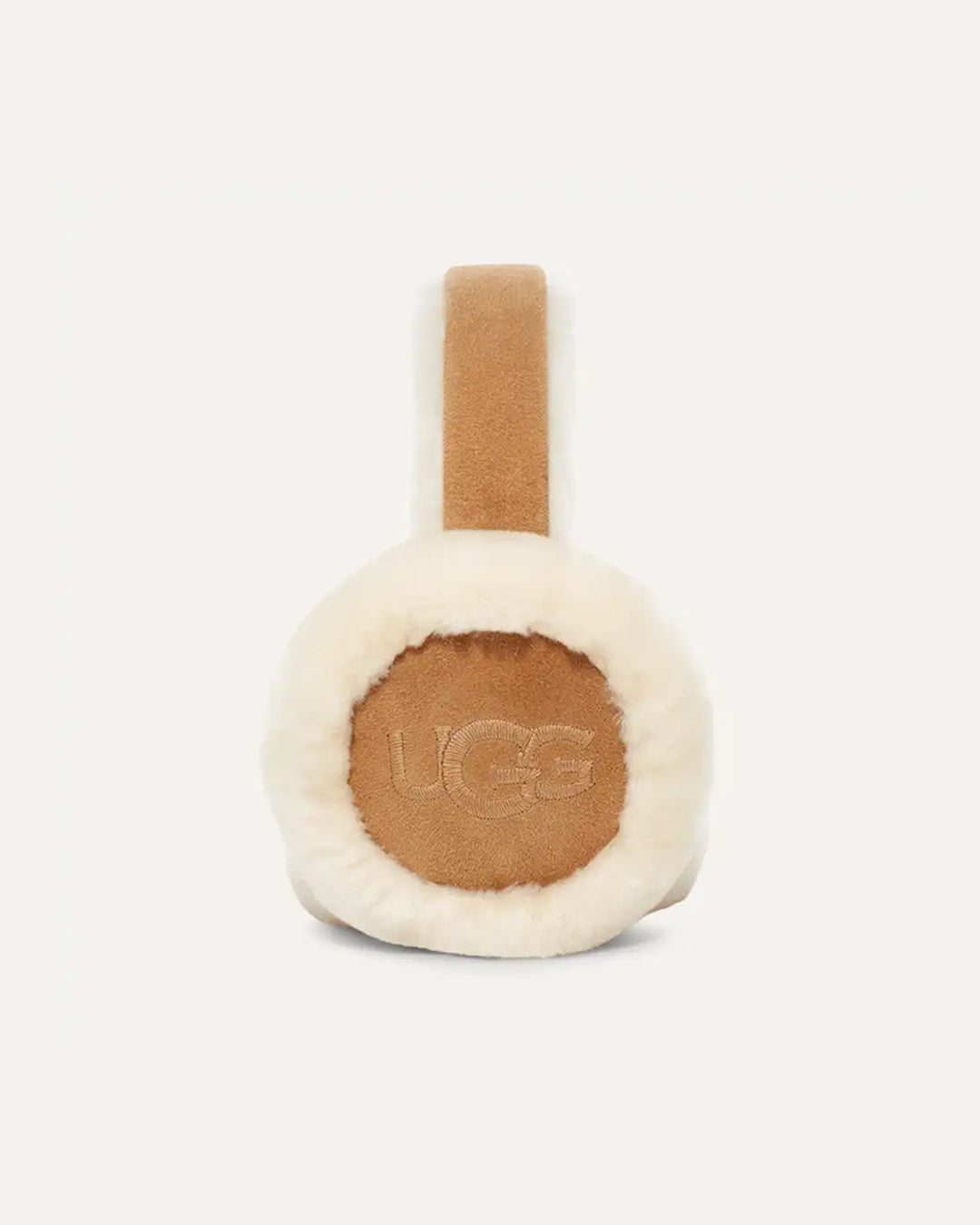 Sheepskin Embroidery Earmuff Chestnut