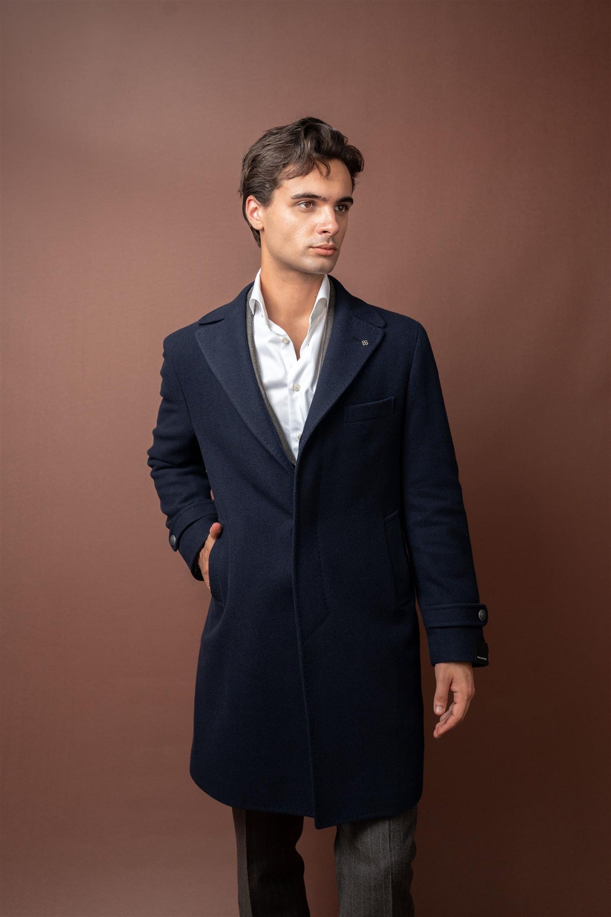 Thomas Coat Wool/Cashmere - Navy