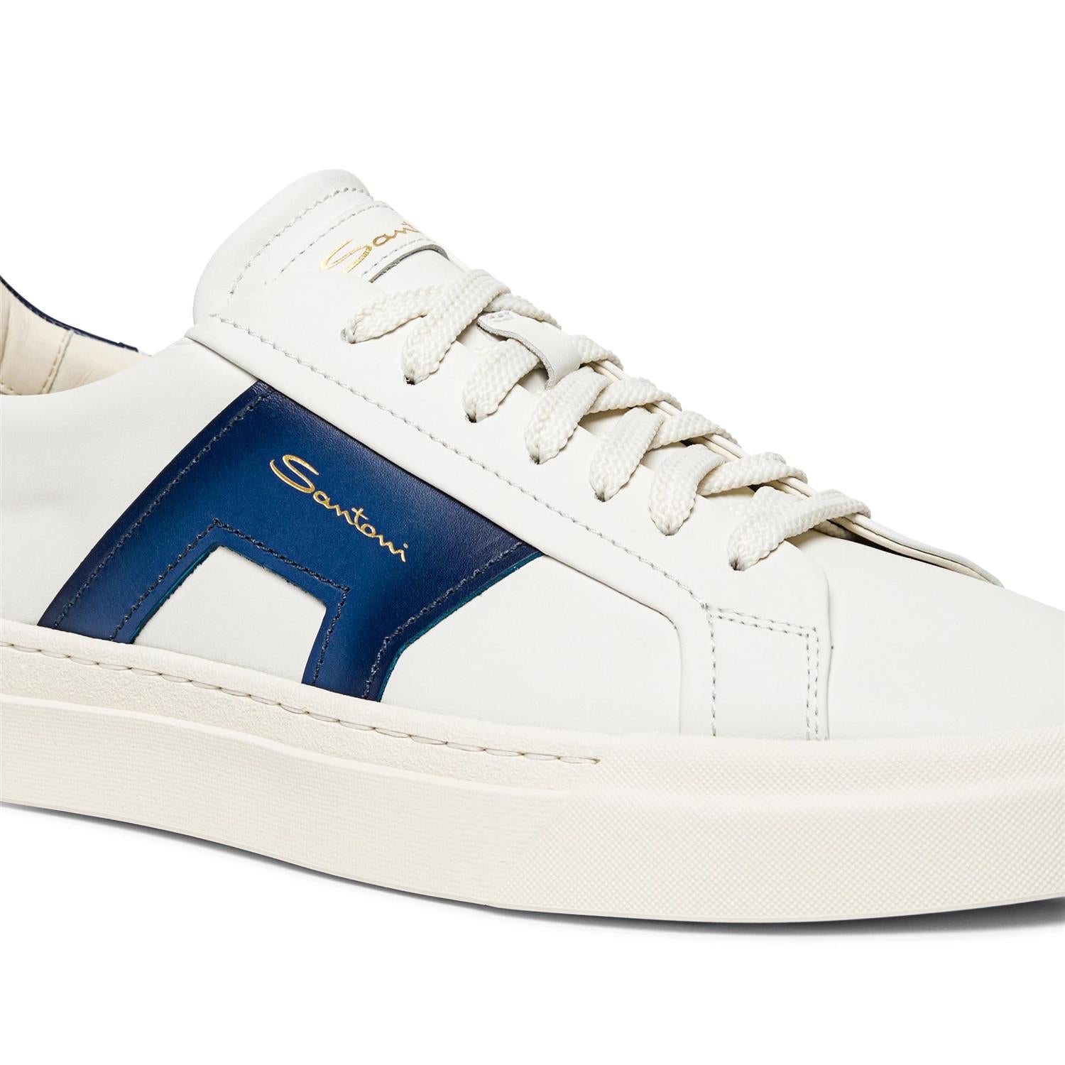 Double Buckle Sneaker - White/Blue