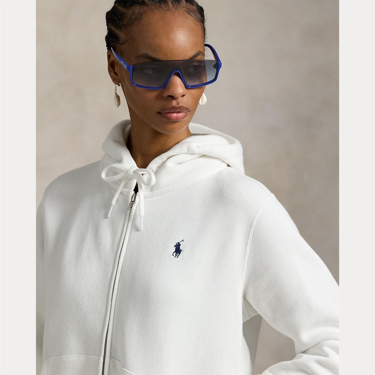 Fleece Full-Zip Hoodie White