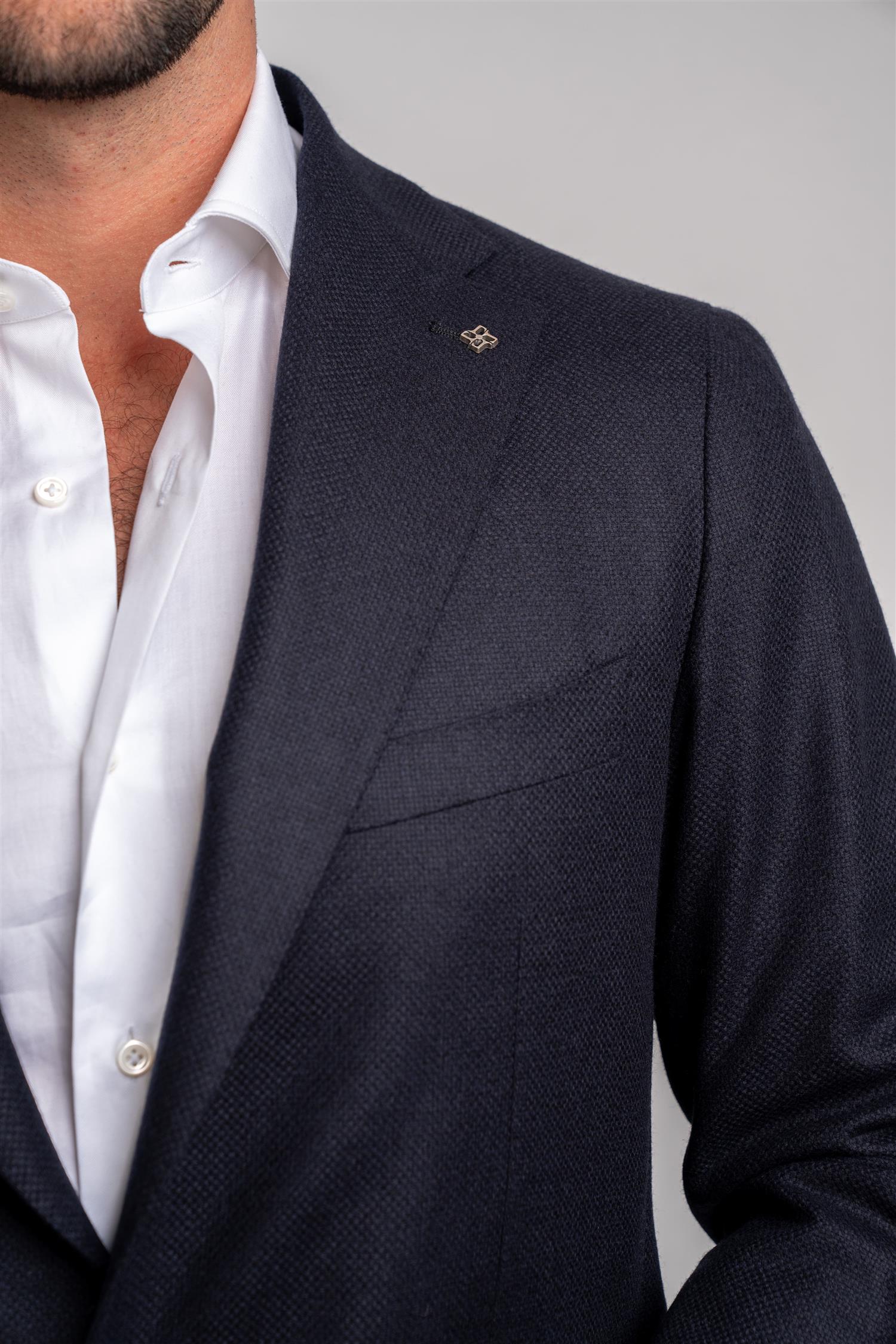 Structure Blazer Wool/Cashmere - Navy