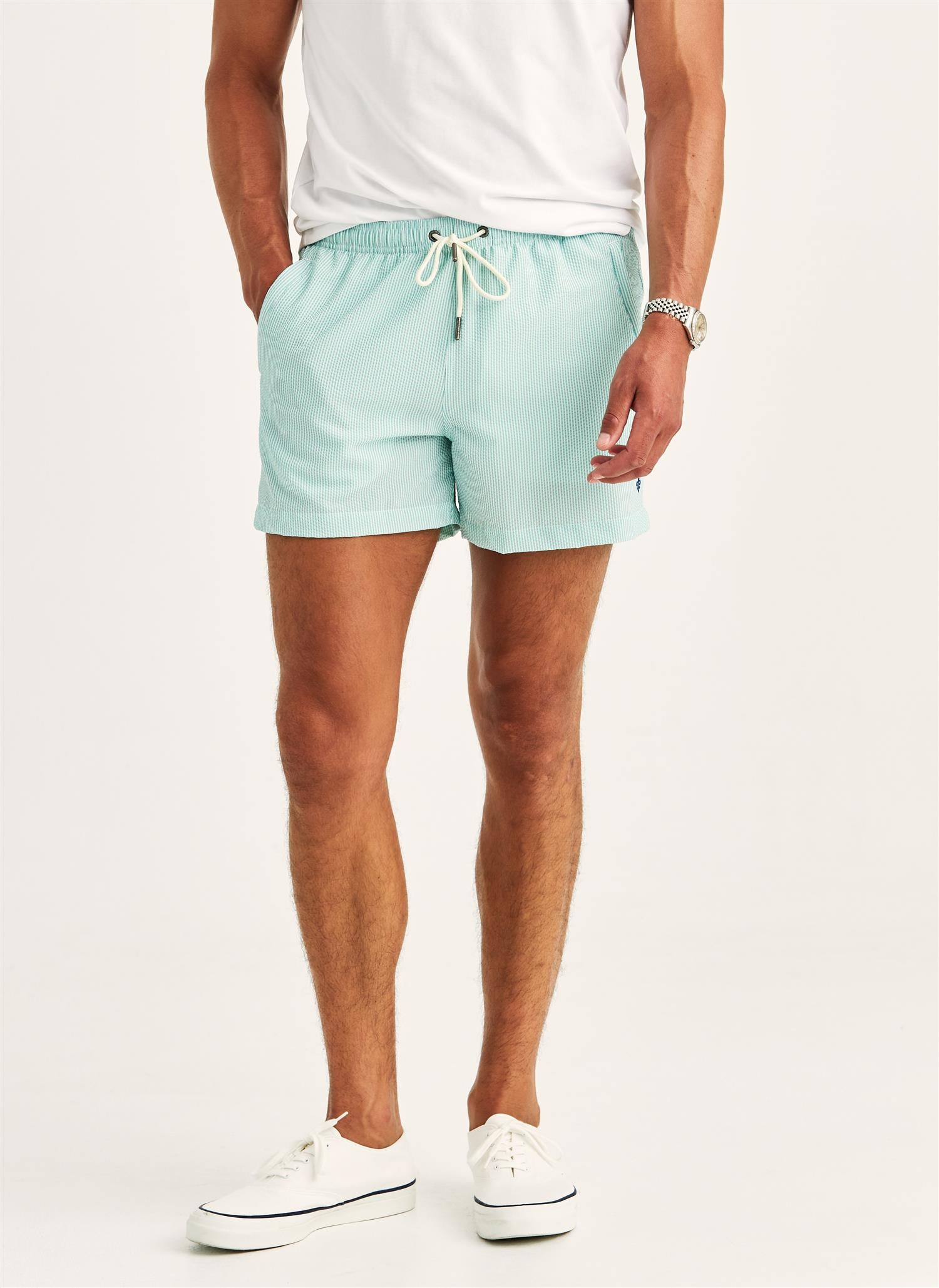 Morris Seersucker Bathing Trunks - Green