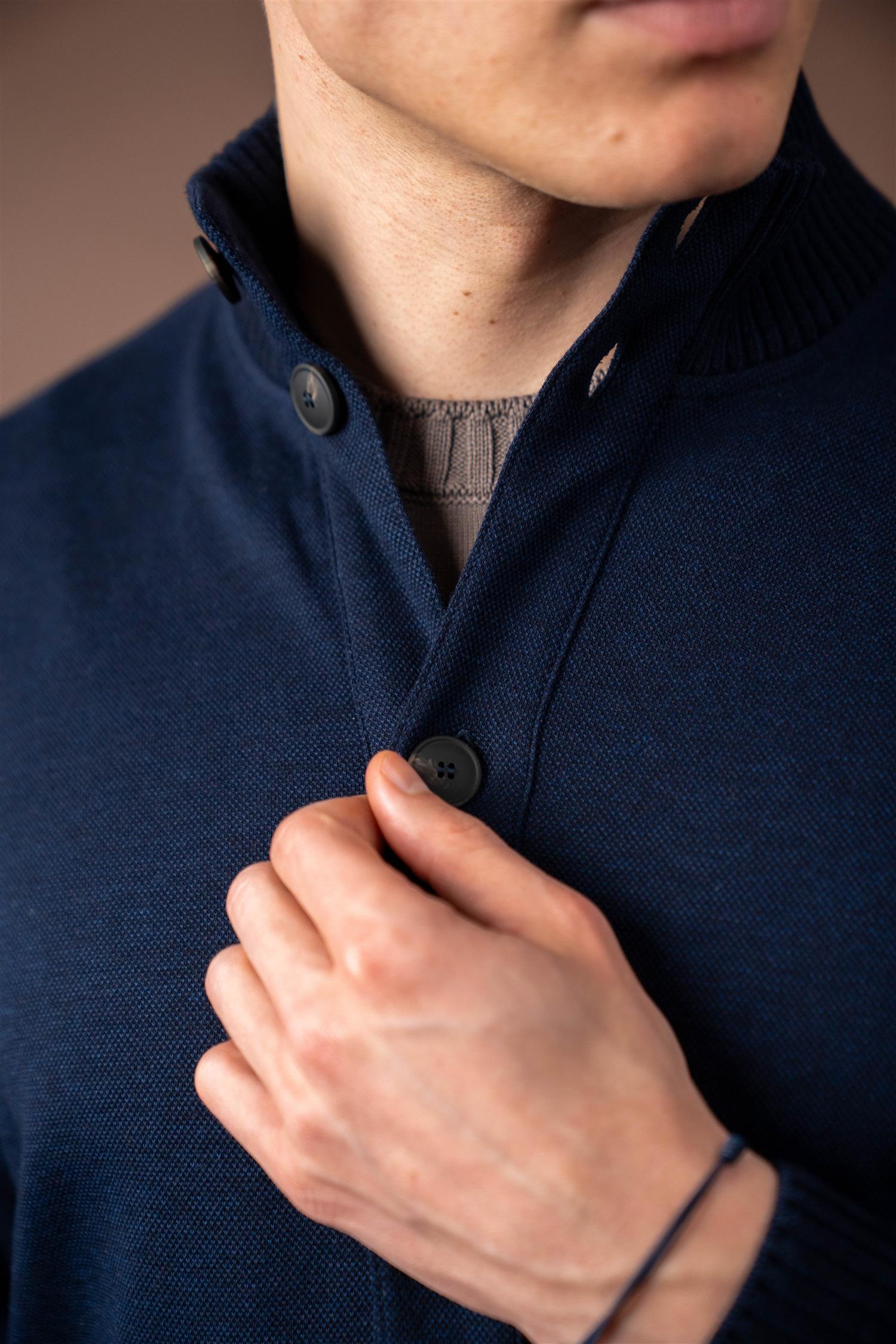 Bomber Cardigan - Navy