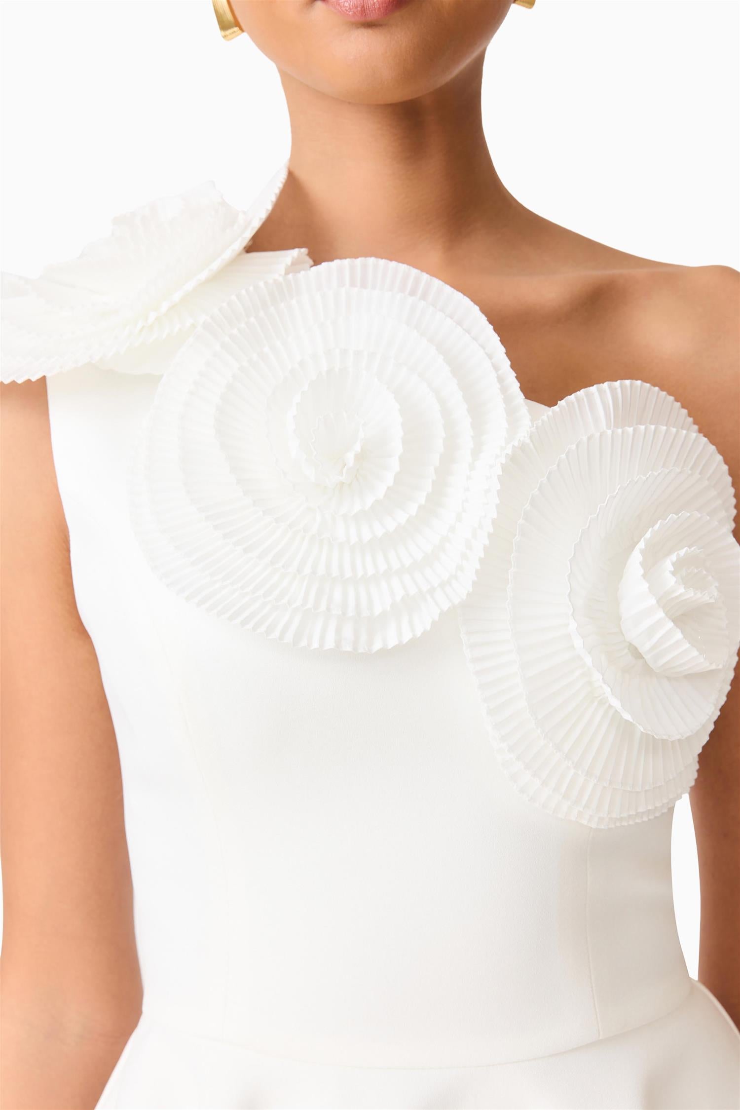 Noralyn One Shoulder Mini Dress White