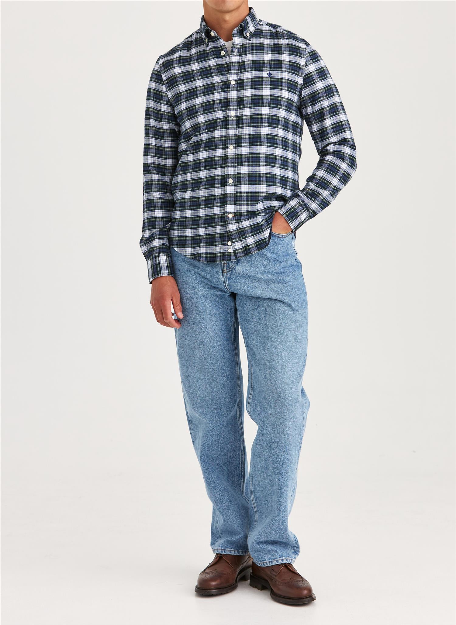 Soft Twill Tartan Shirt - Blue