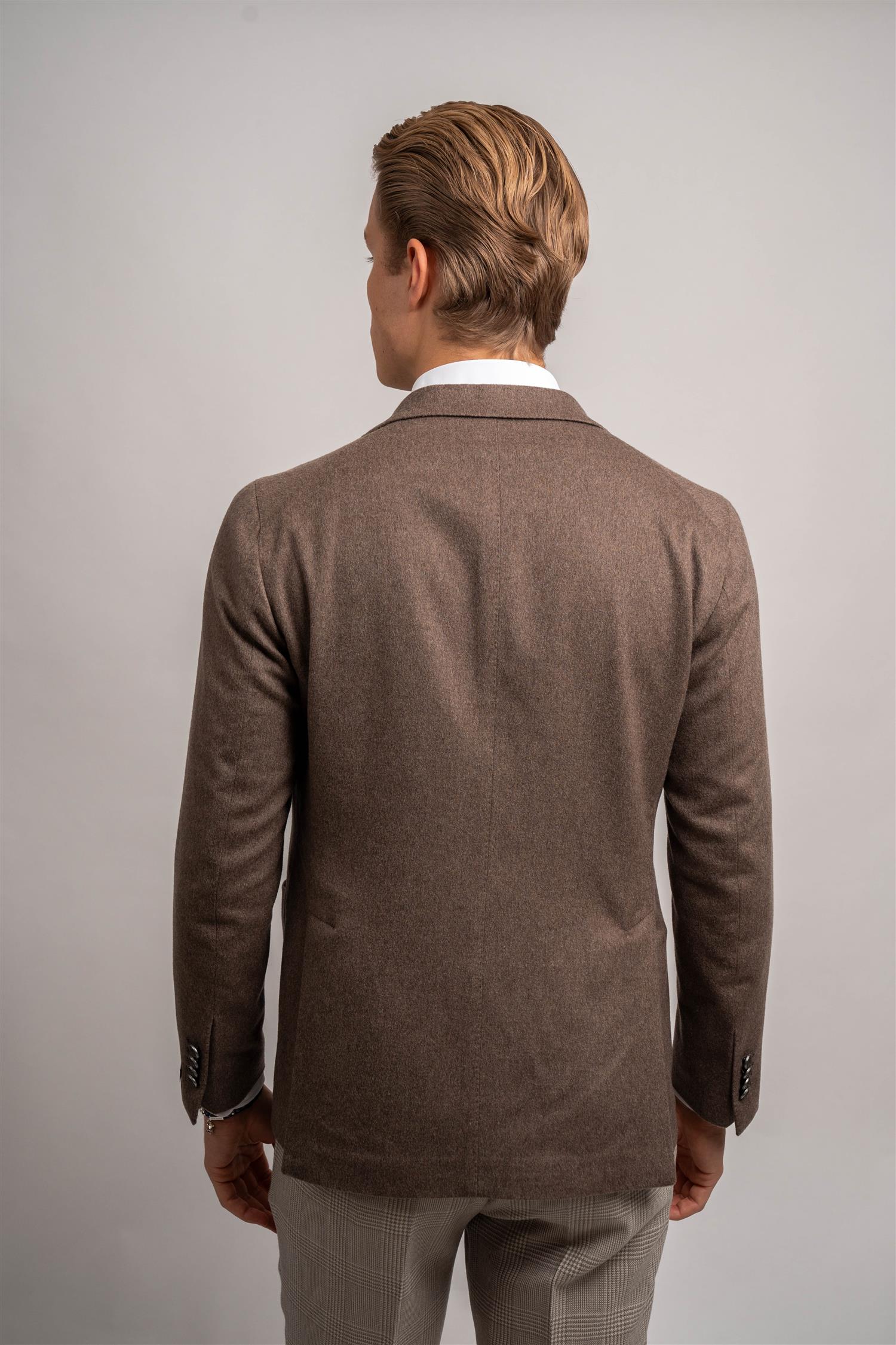 Wool Cashmere Blazer - Brown