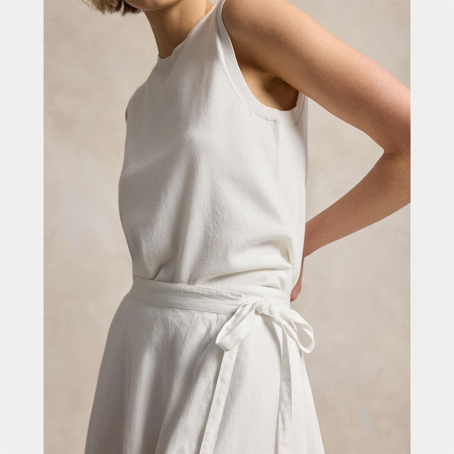 Linen Wrap Skirt White