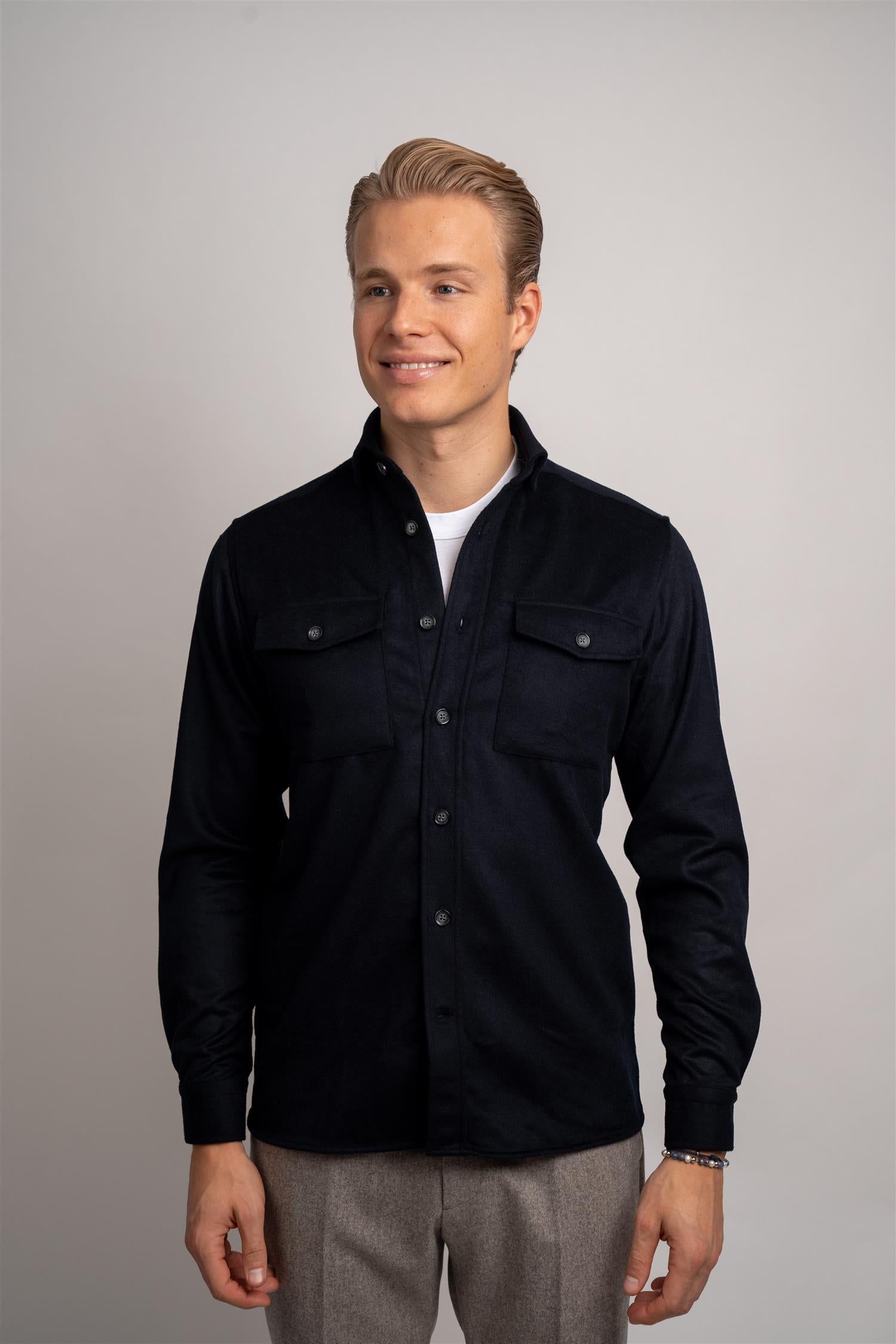 Wool Overshirt - Navy