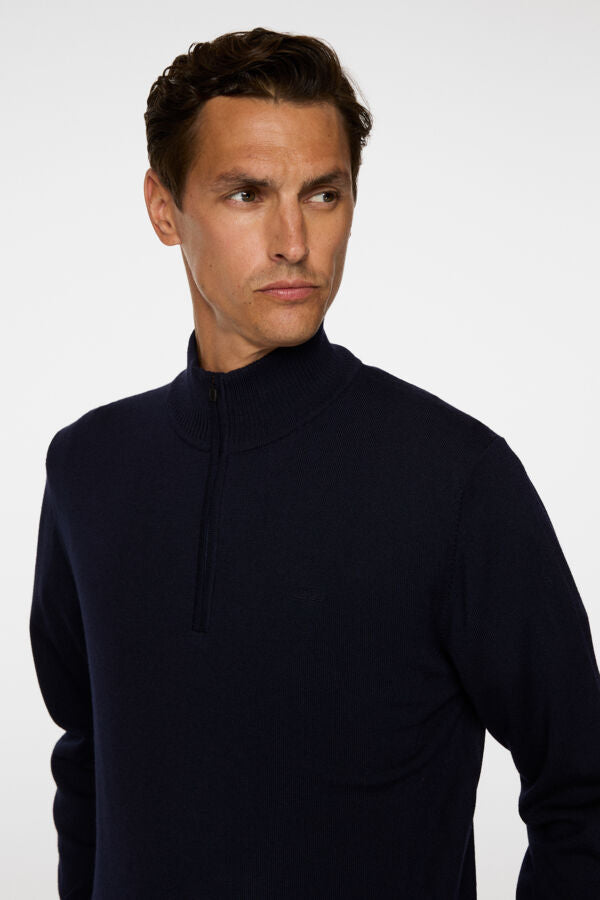 Kiyan Merino Quarter Zip - Navy