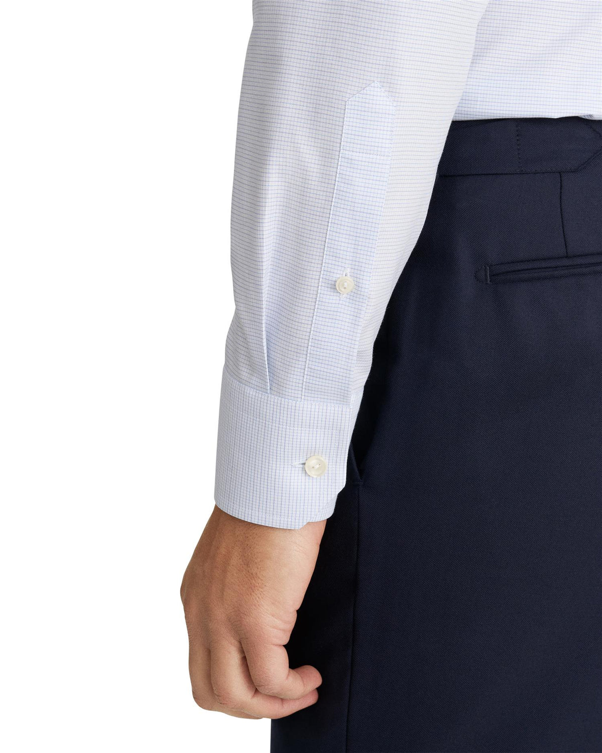 Check Twill Shirt Slim - Lyseblå