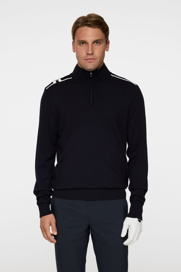 Mac Knitted Zip Sweater - Navy