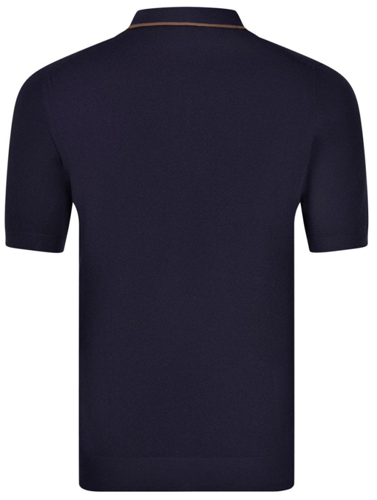 Knitted Pique Shirt - Navy