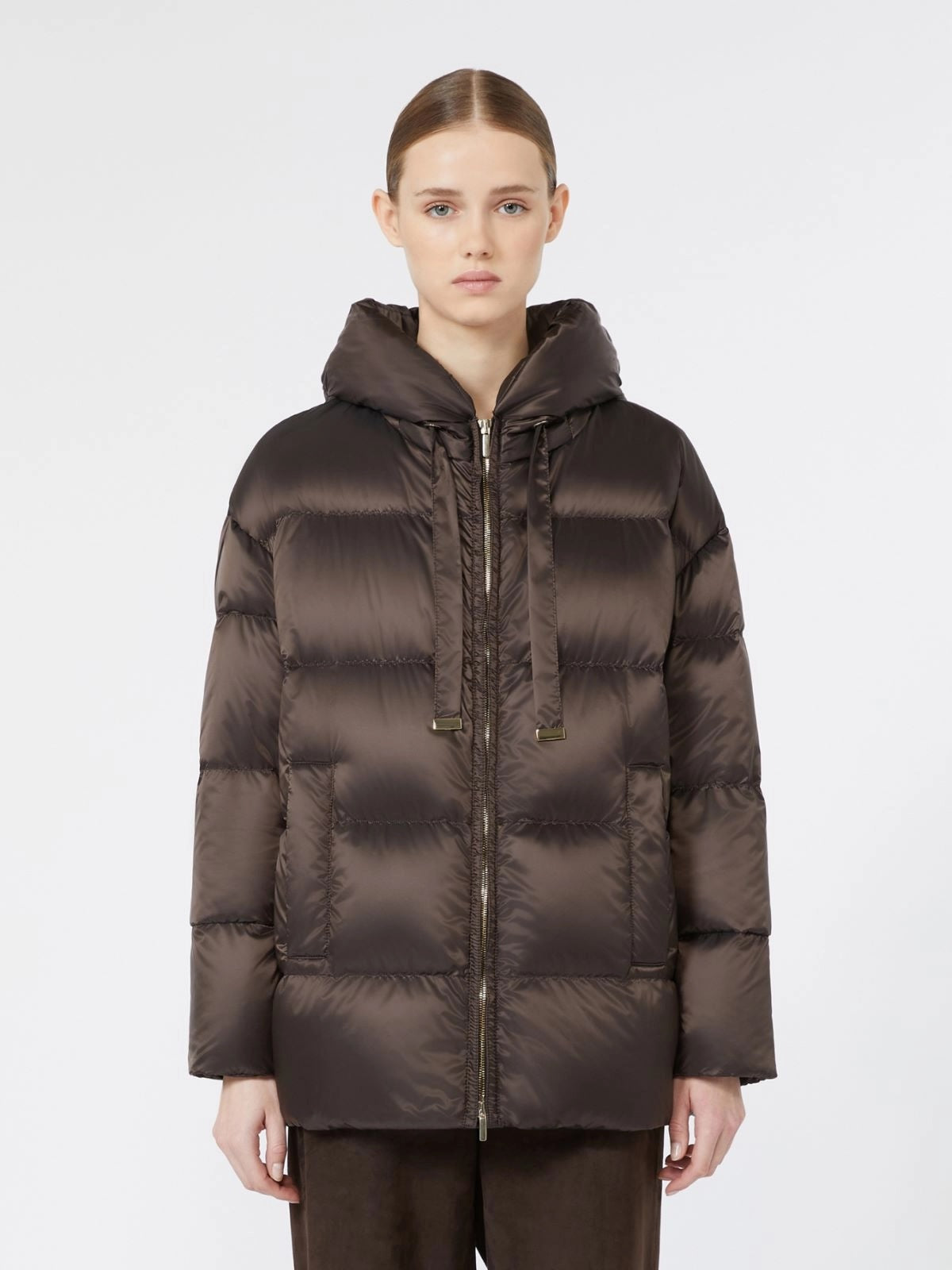 Short Puffer Jacket – Dark Brown