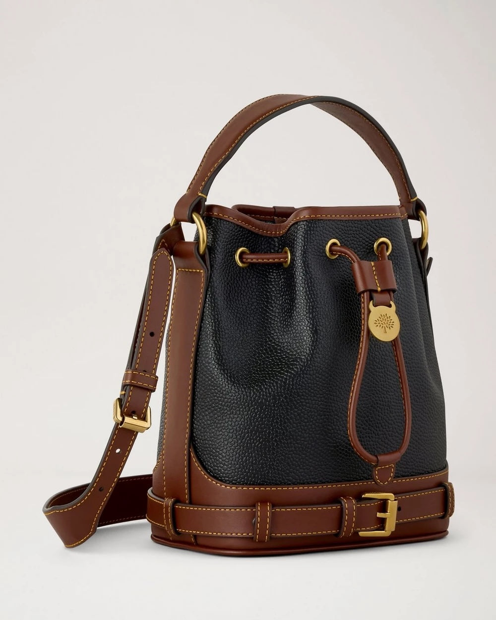 Small Scotchgrain Bucket - Black & Cognac