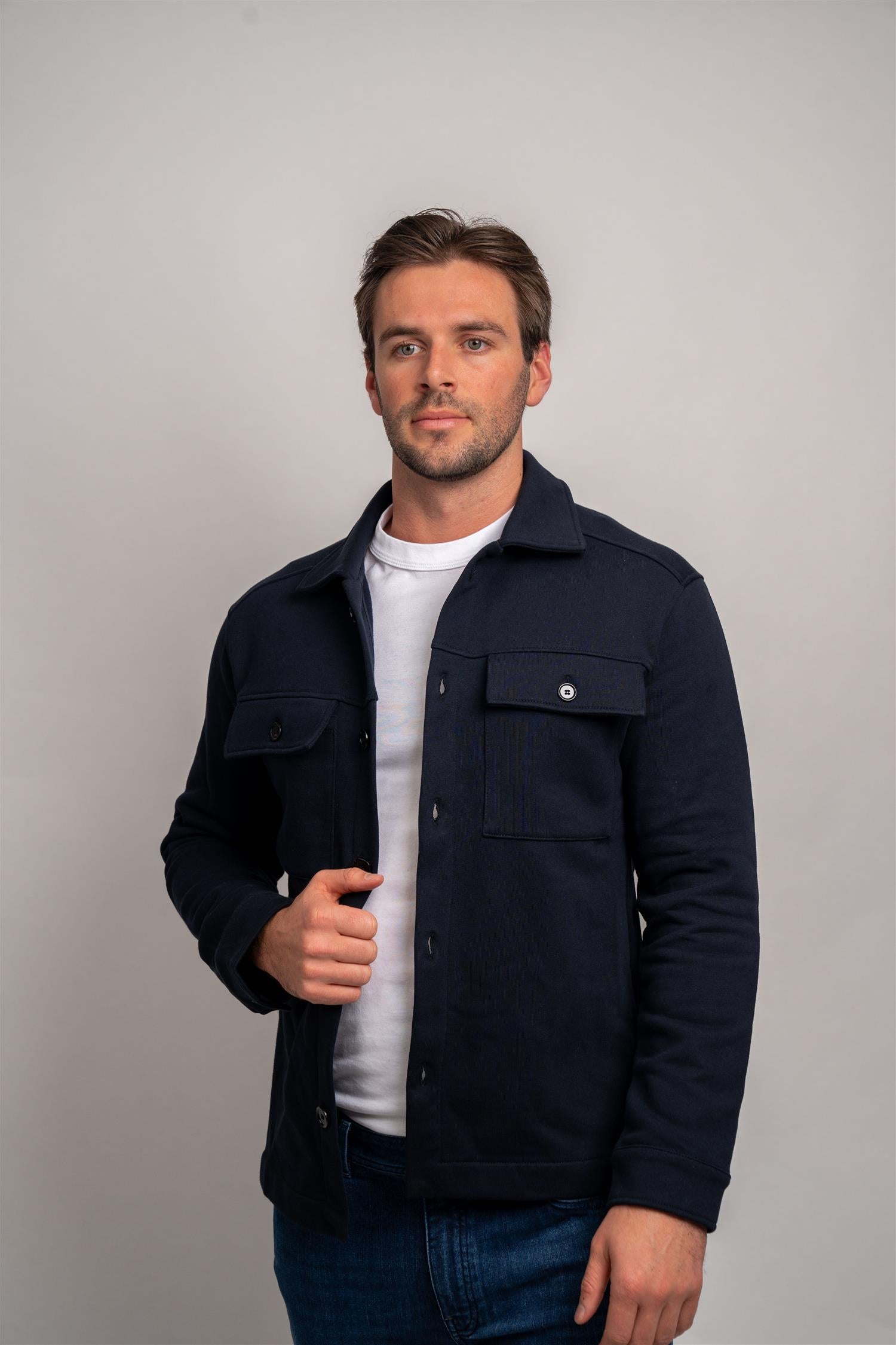 Shirt Jacket Buttons - Navy