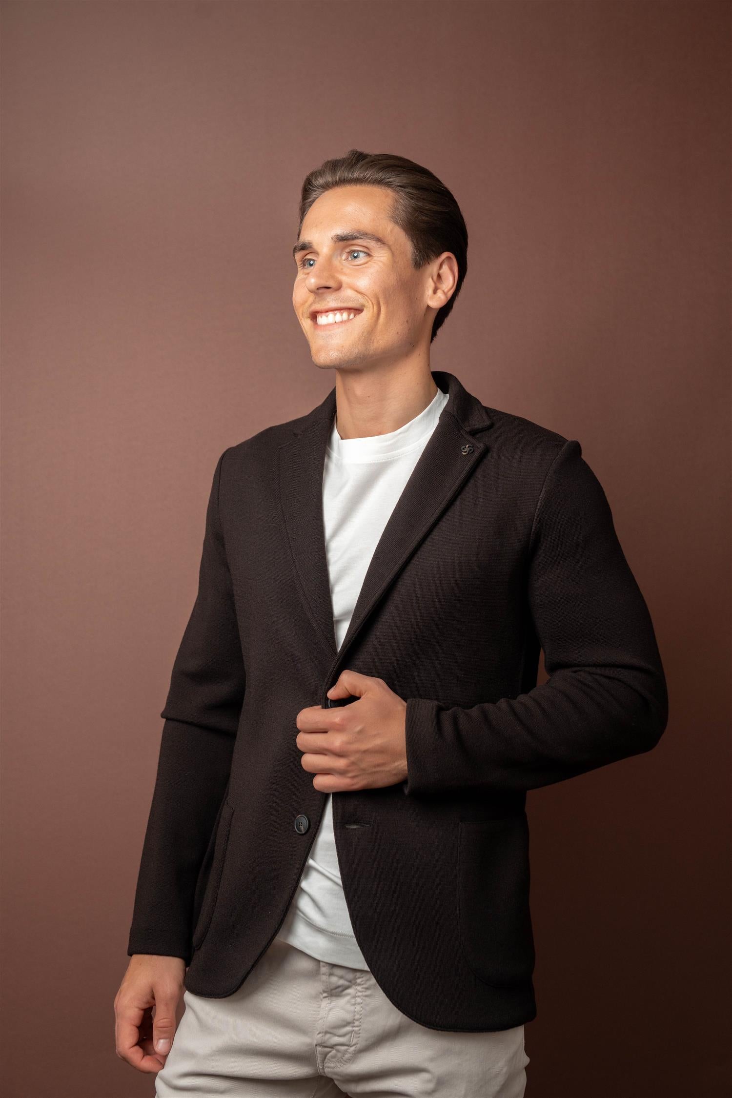 Rain Wool Blazer - Brown