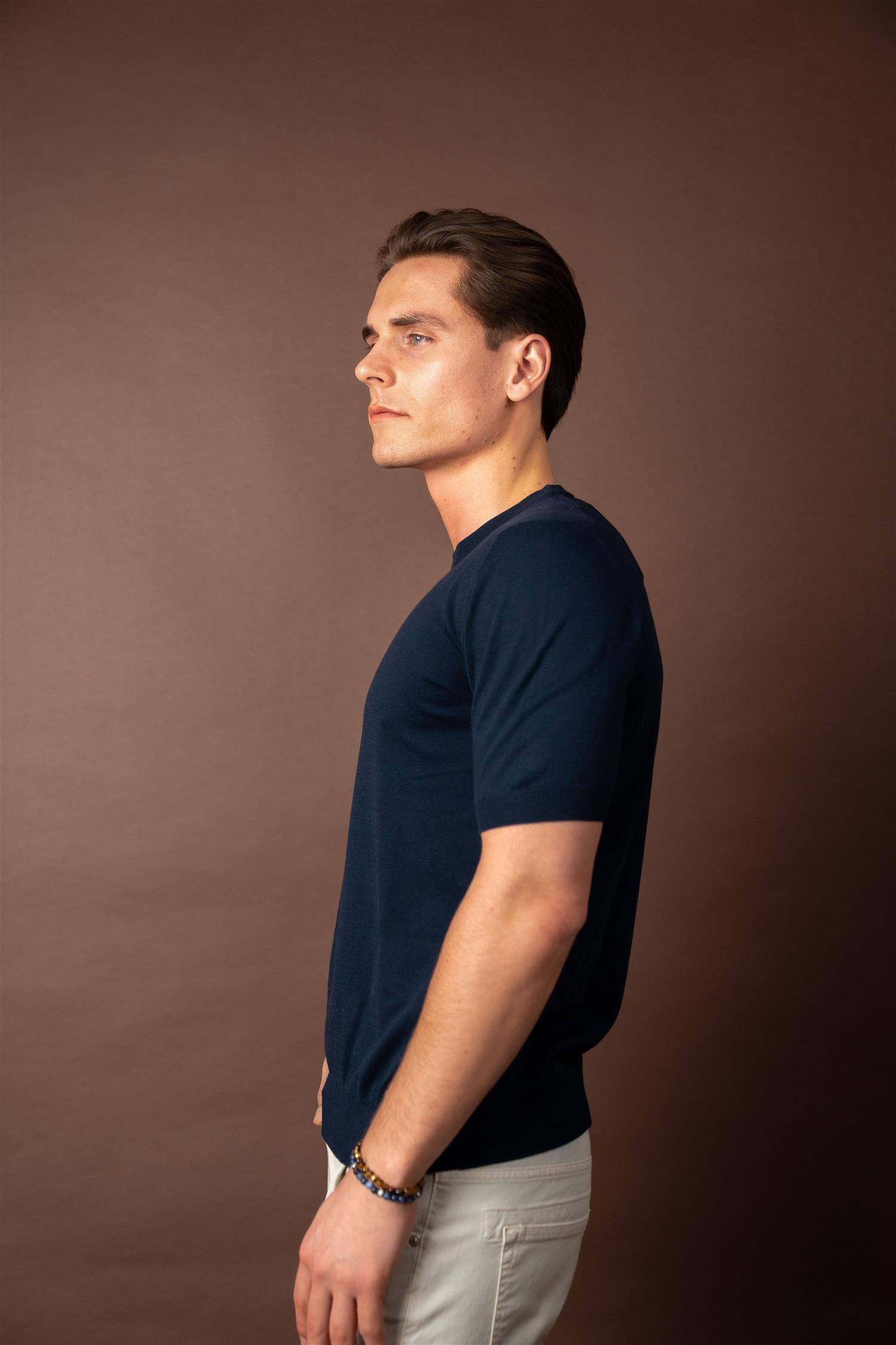 Ribbed T-shirt - Navy