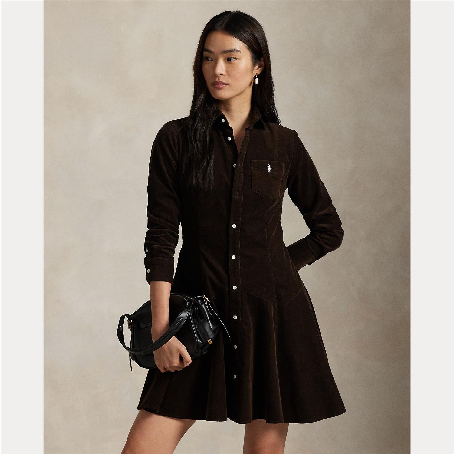 Cotton Corduroy Shirt Dress