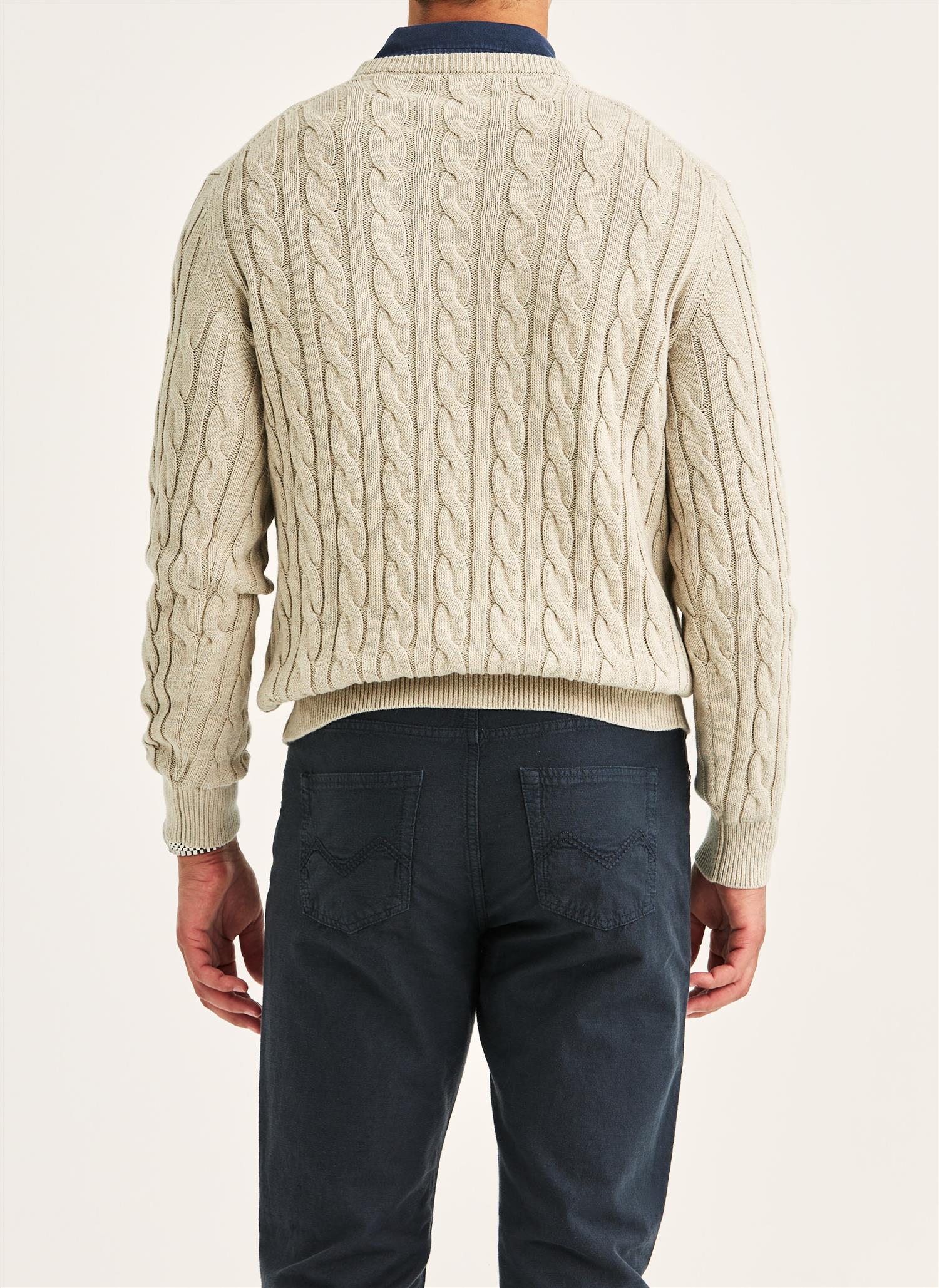 Ethan Cable Oneck - Khaki