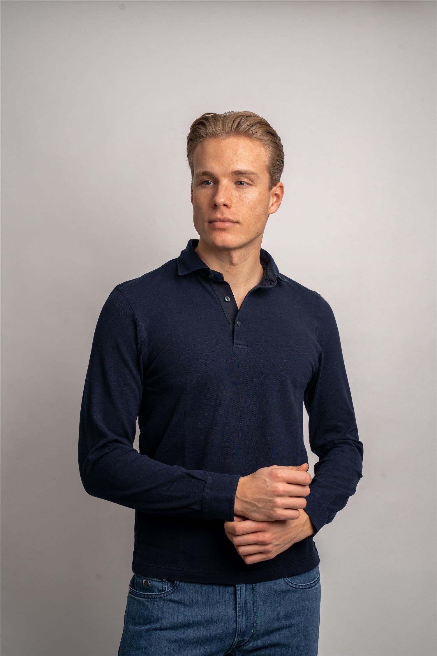 Pique Long Sleeve - Navy
