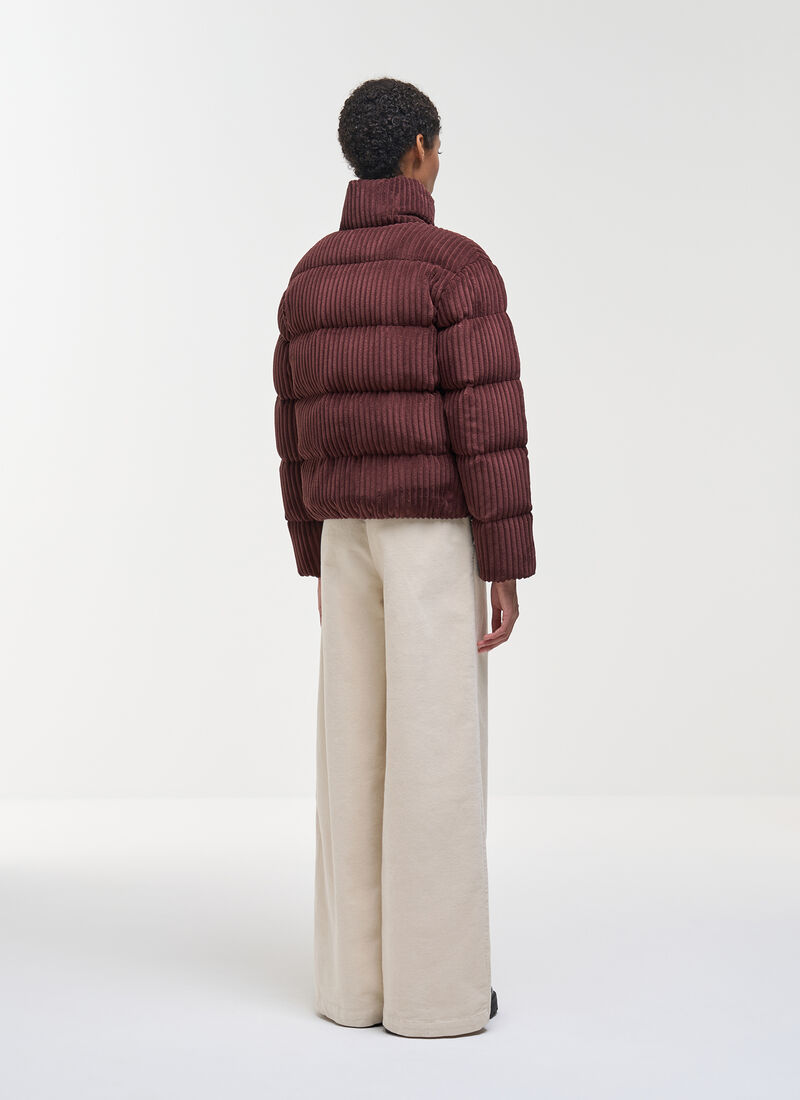 Corduroy Down Jacket - Merlot Bordeaux