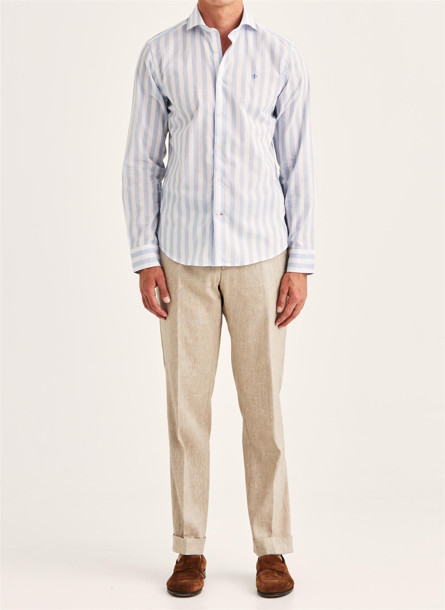 Summer Lightweight Shirt - Light Blue Stripe