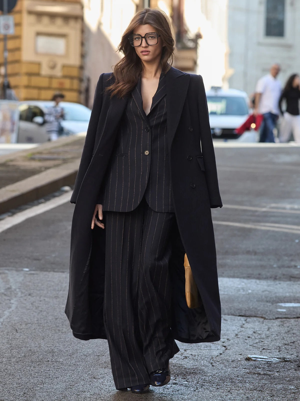 Katya Trousers - Navy/Camel